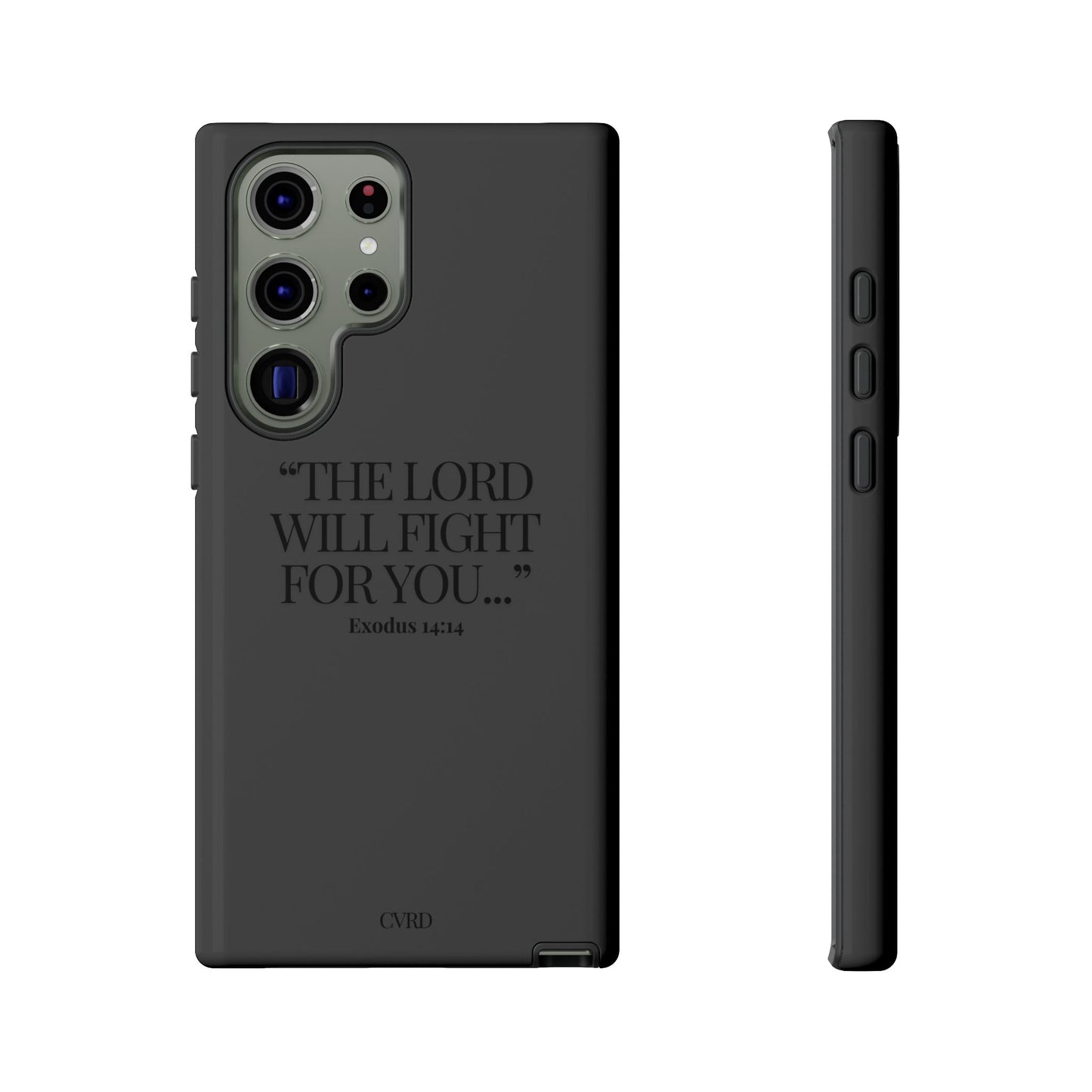 "Silent Strength" - Black Phone Case (Exodus 14:14)
