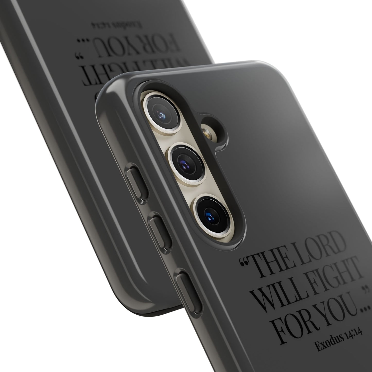 "Silent Strength" - Black Phone Case (Exodus 14:14)
