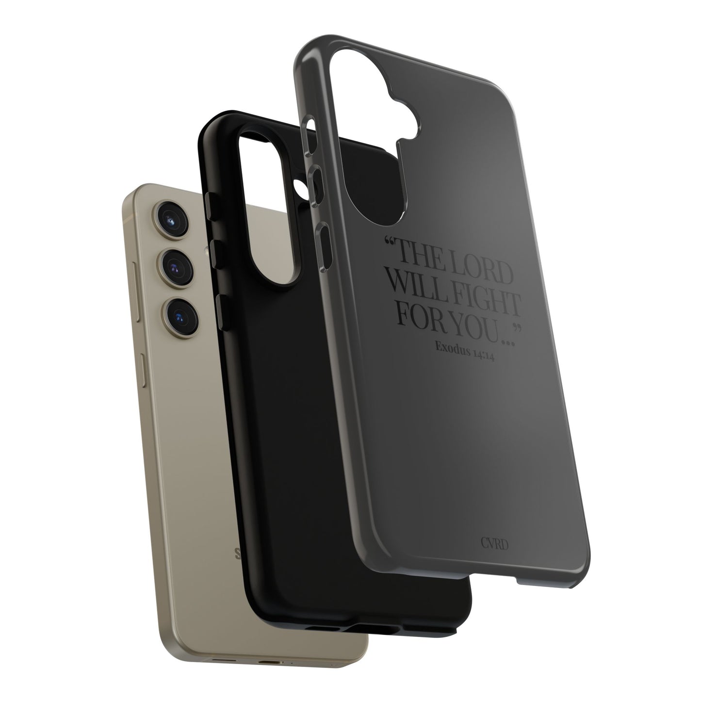 "Silent Strength" - Black Phone Case (Exodus 14:14)