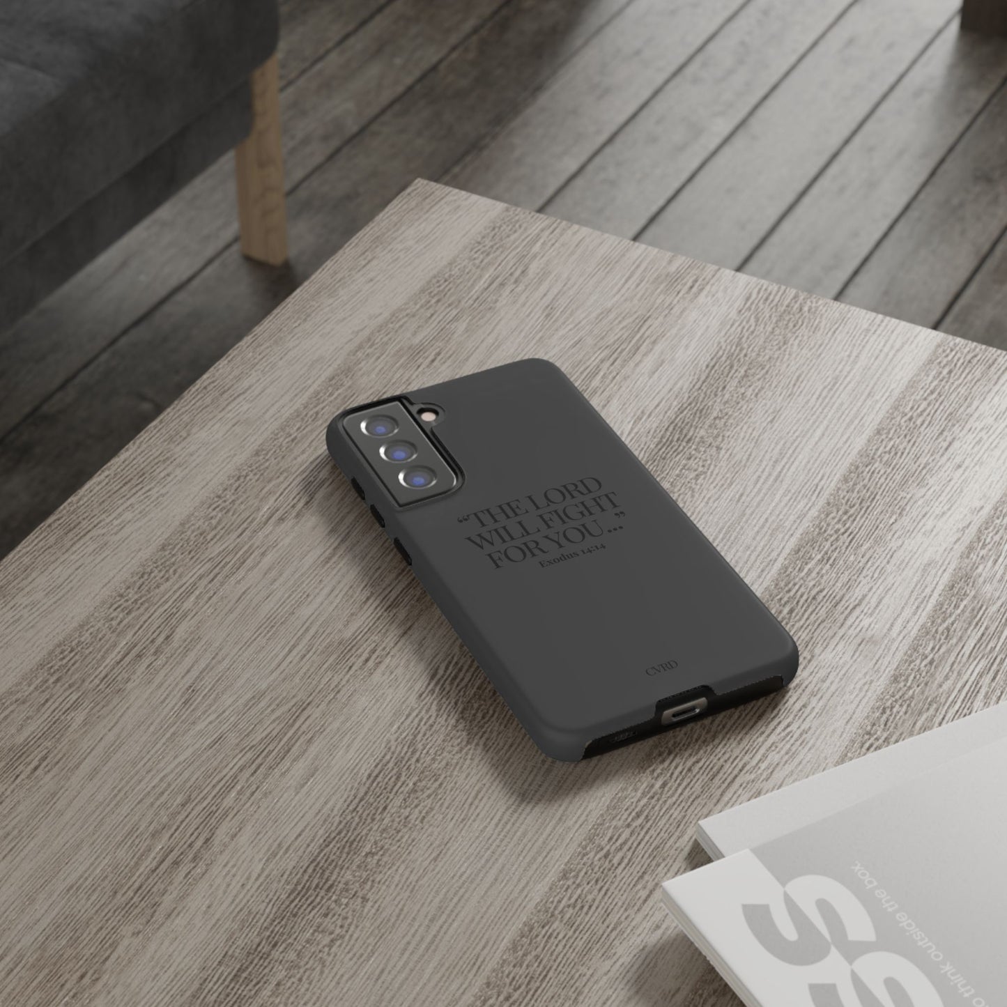 "Silent Strength" - Black Phone Case (Exodus 14:14)