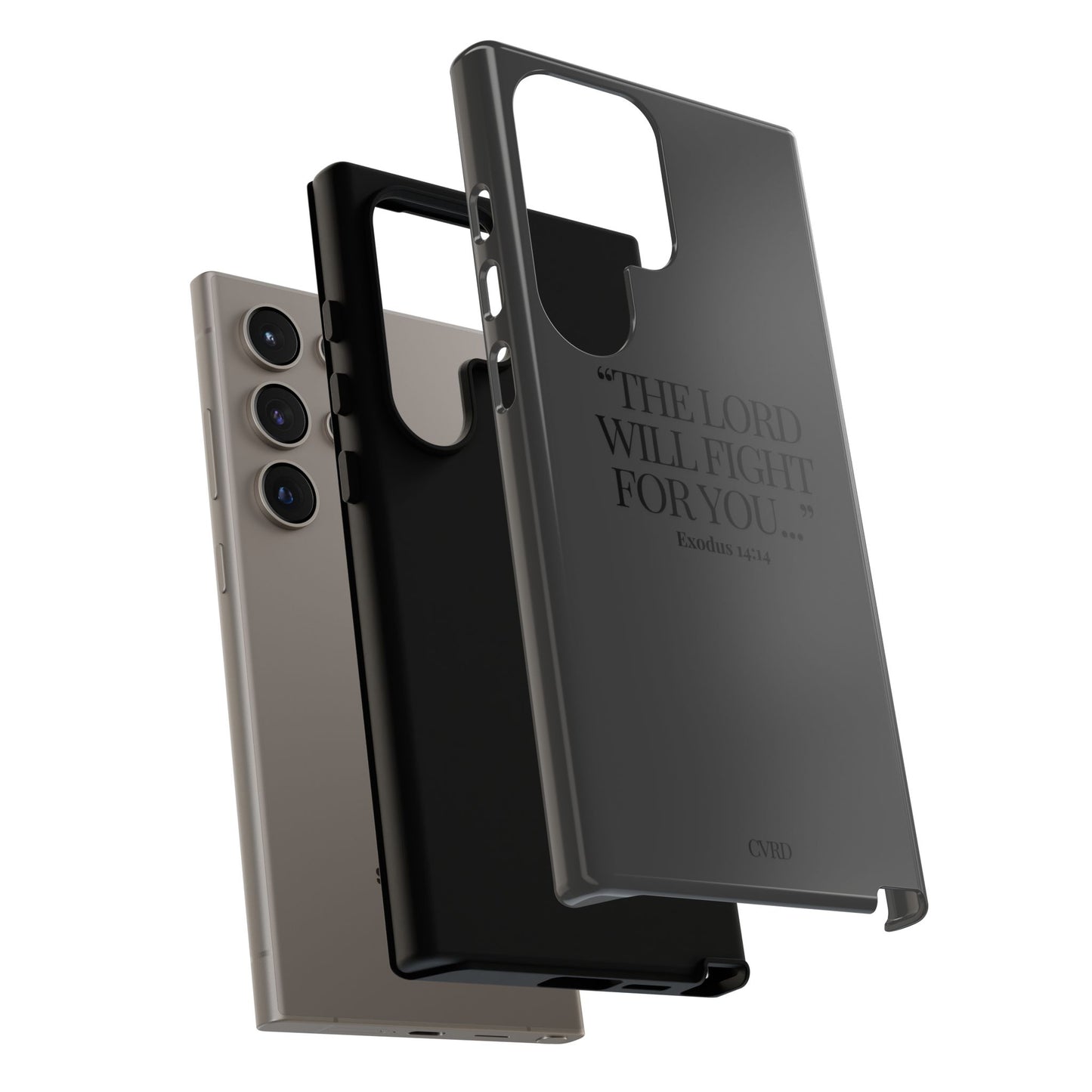 "Silent Strength" - Black Phone Case (Exodus 14:14)