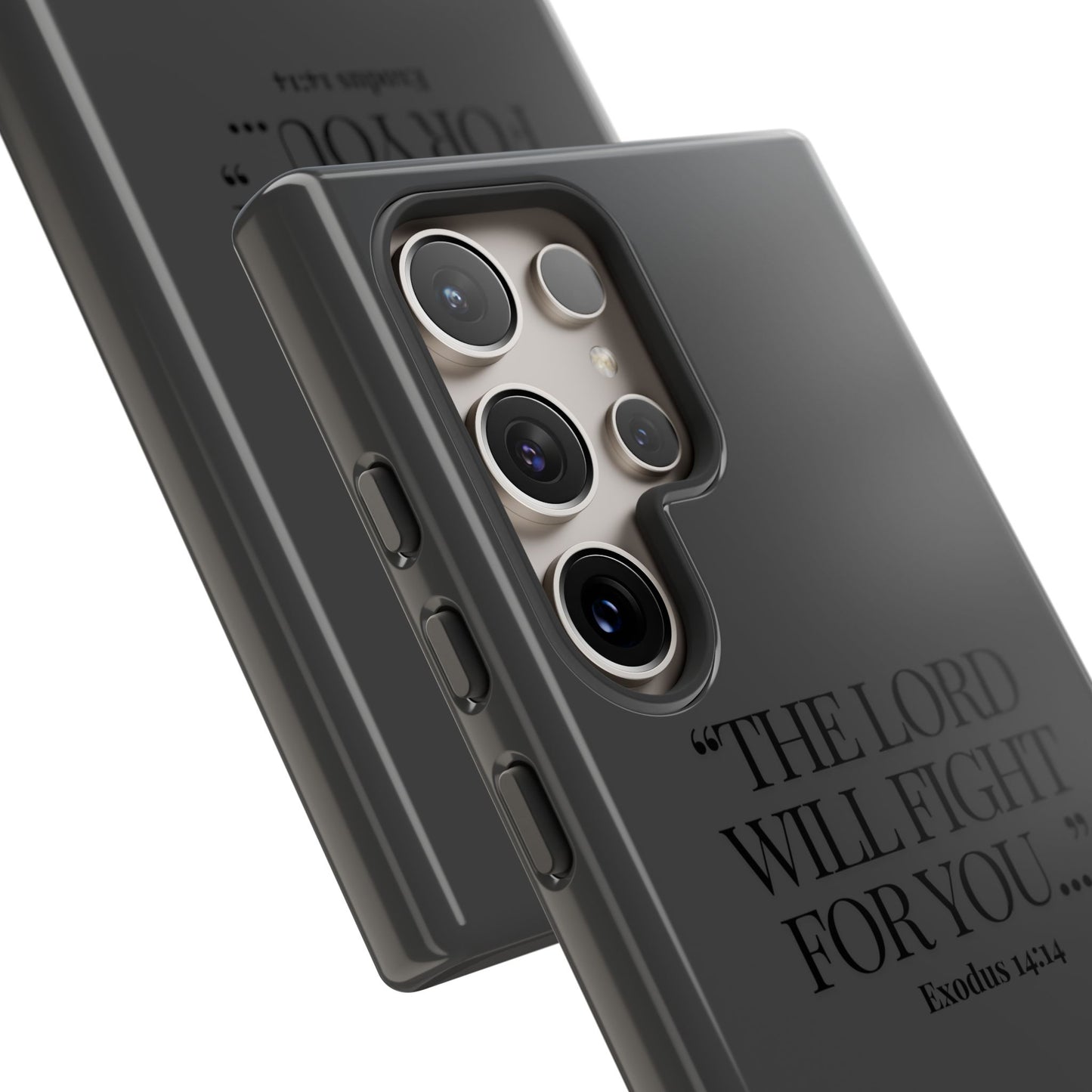 "Silent Strength" - Black Phone Case (Exodus 14:14)