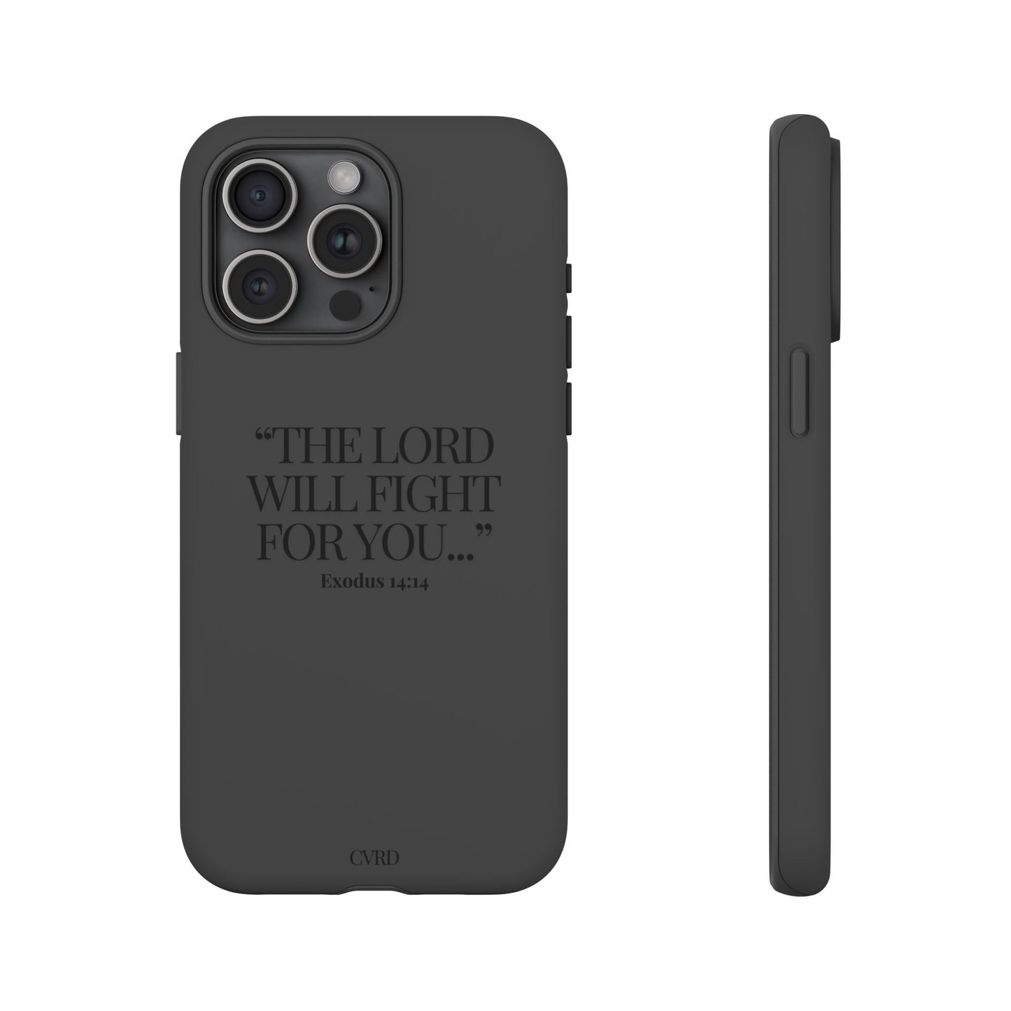 "Silent Strength" - Black Phone Case (Exodus 14:14)