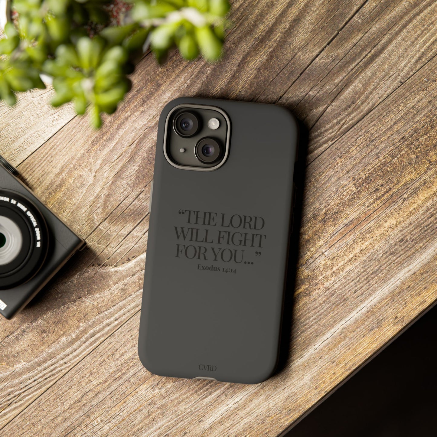"Silent Strength" - Black Phone Case (Exodus 14:14)
