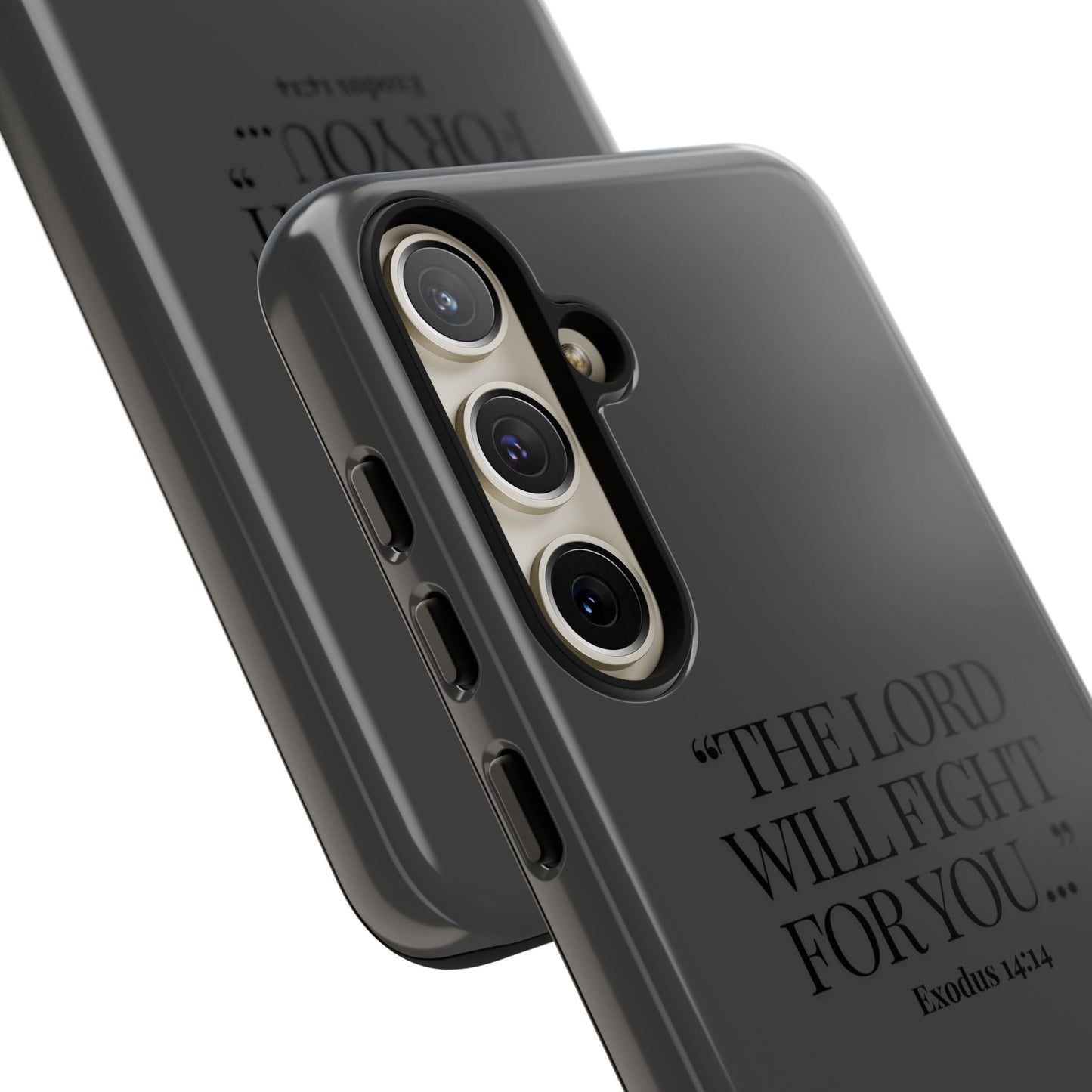 "Silent Strength" - Black Phone Case (Exodus 14:14)
