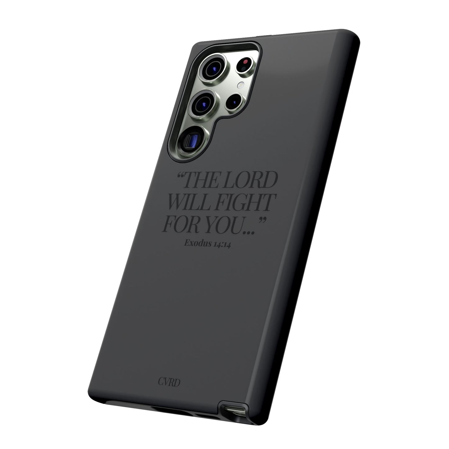 "Silent Strength" - Black Phone Case (Exodus 14:14)