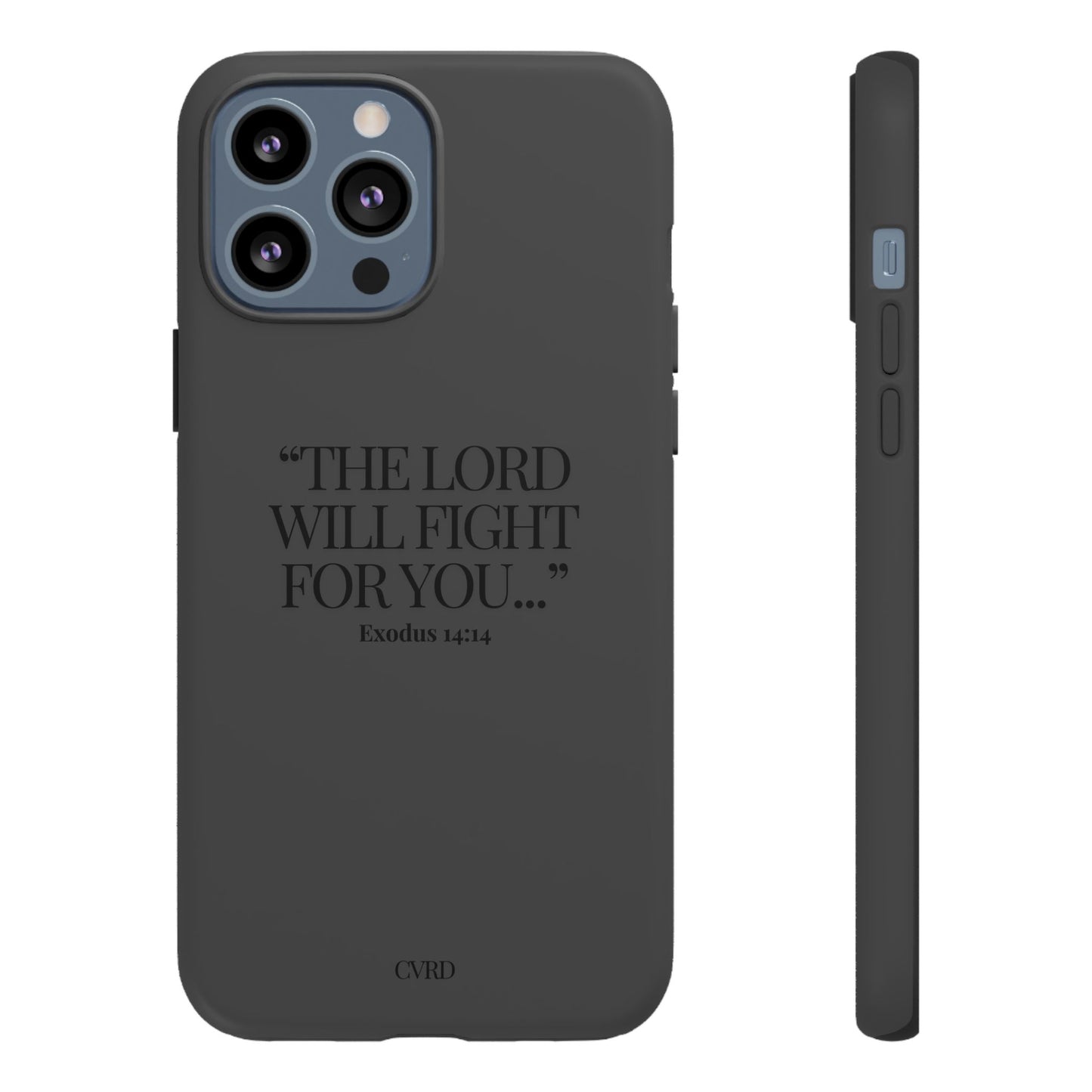 "Silent Strength" - Black Phone Case (Exodus 14:14)