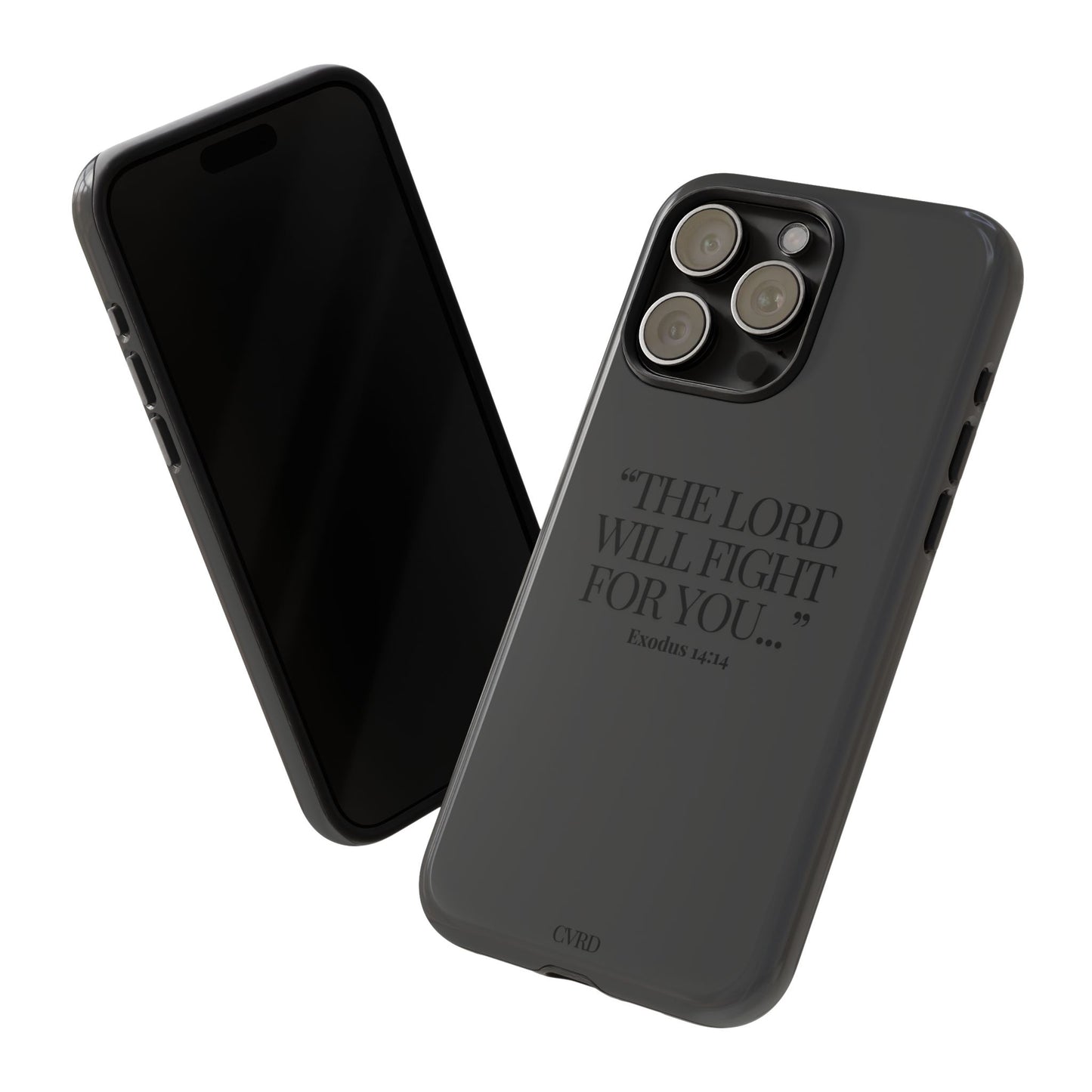 "Silent Strength" - Black Phone Case (Exodus 14:14)