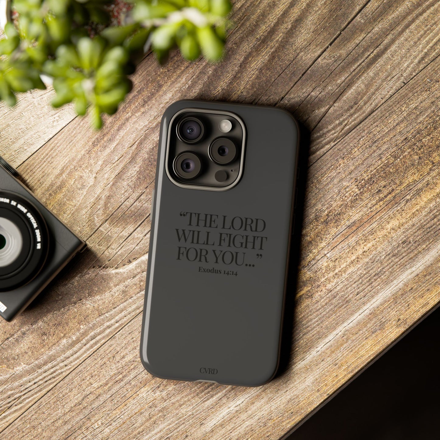 "Silent Strength" - Black Phone Case (Exodus 14:14)