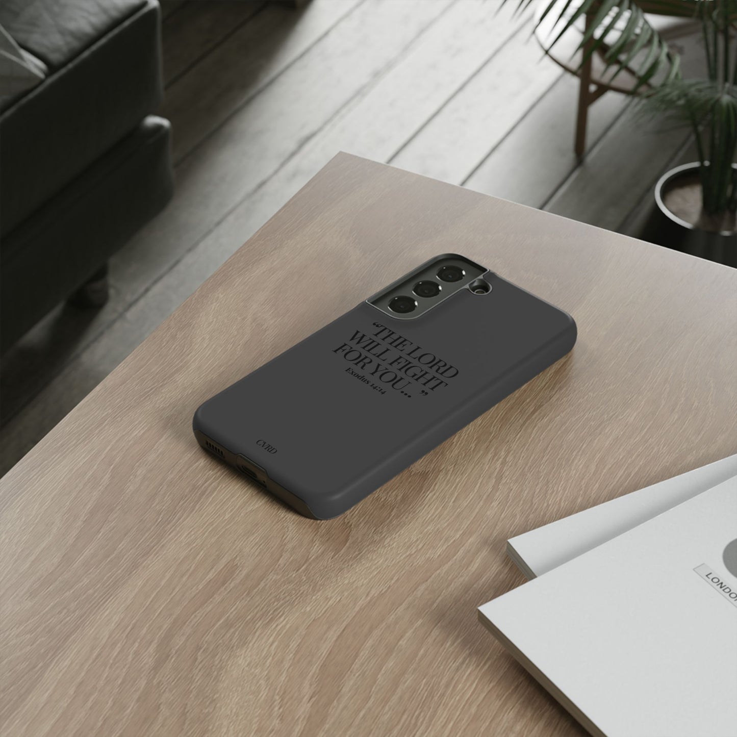 "Silent Strength" - Black Phone Case (Exodus 14:14)