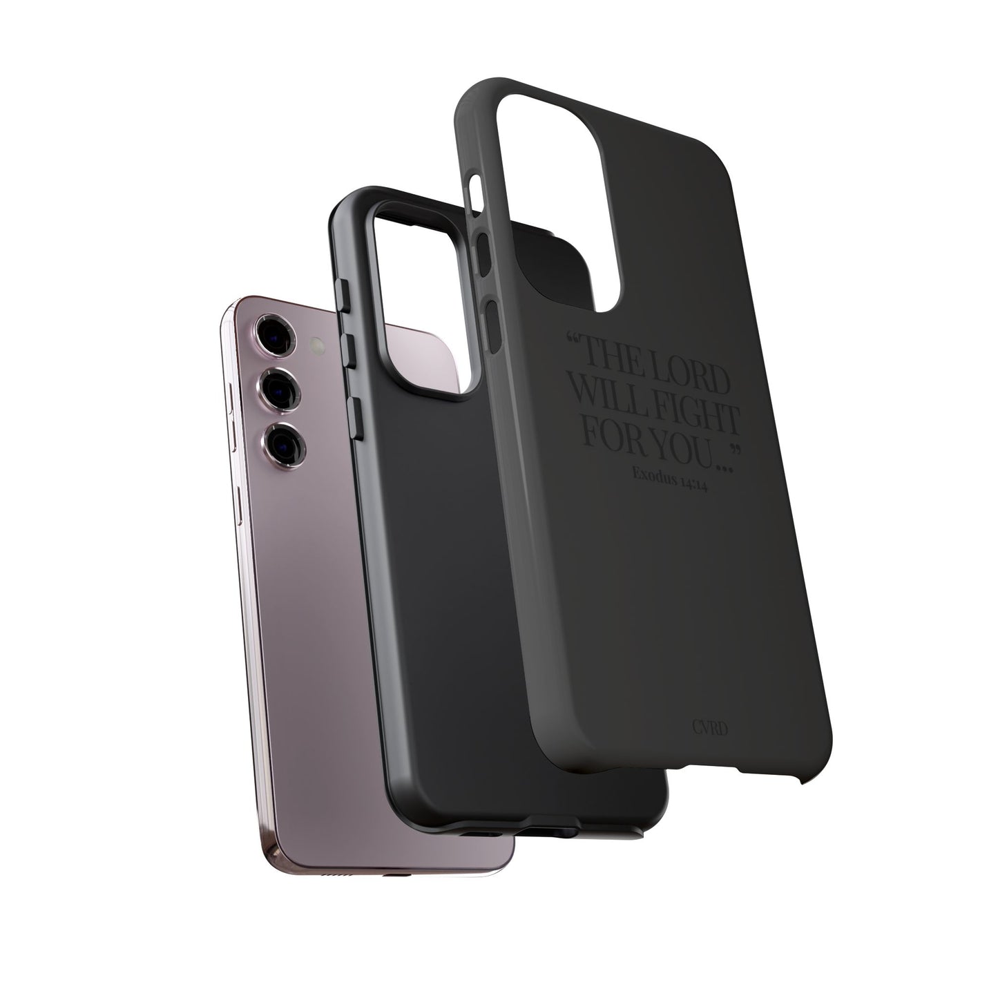"Silent Strength" - Black Phone Case (Exodus 14:14)