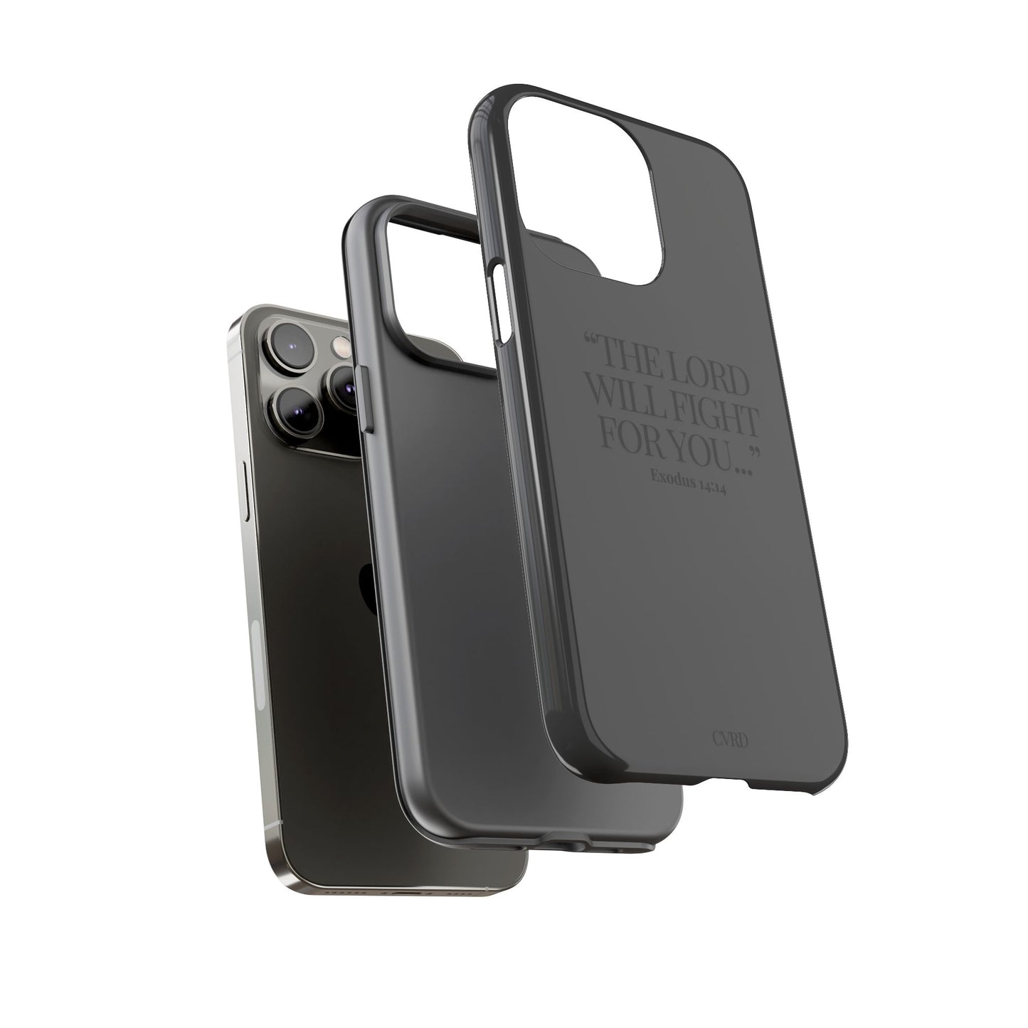 "Silent Strength" - Black Phone Case (Exodus 14:14)