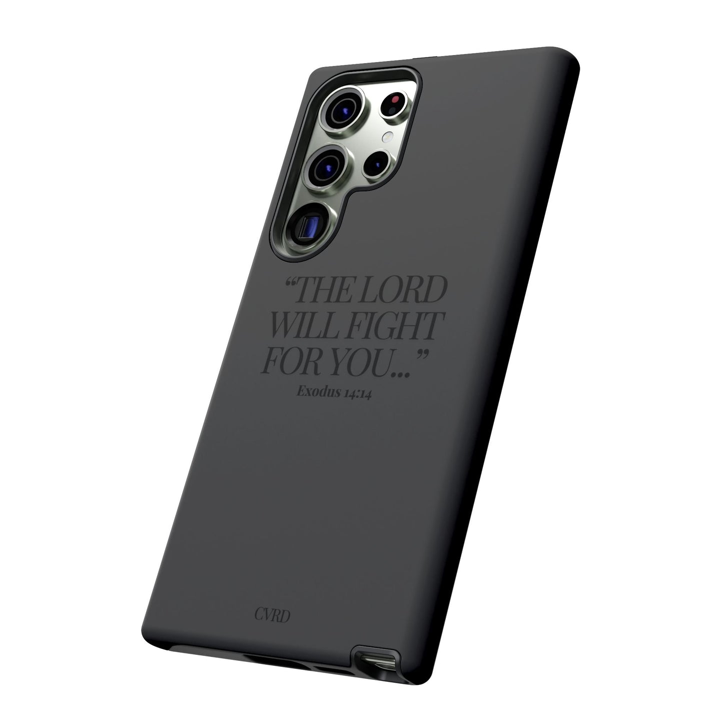 "Silent Strength" - Black Phone Case (Exodus 14:14)