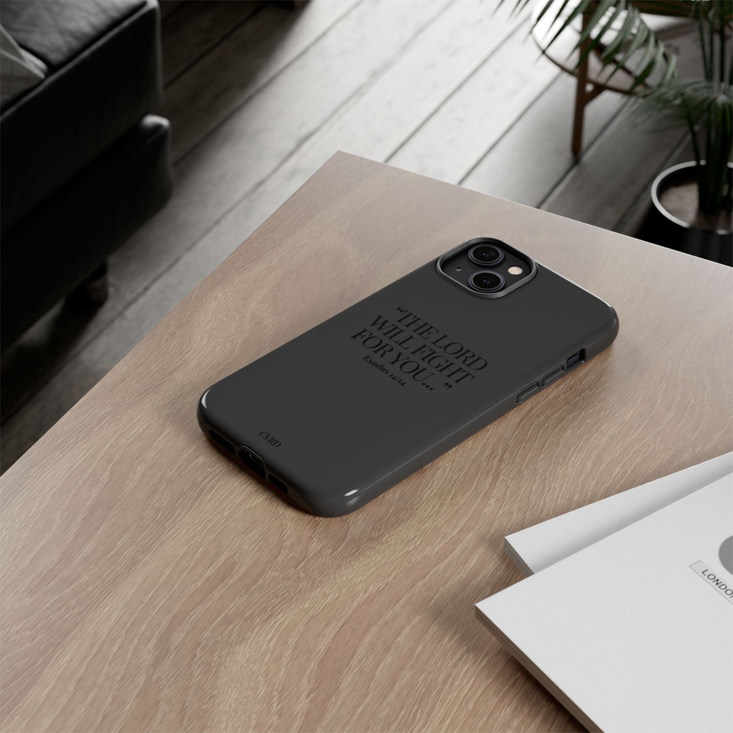 "Silent Strength" - Black Phone Case (Exodus 14:14)