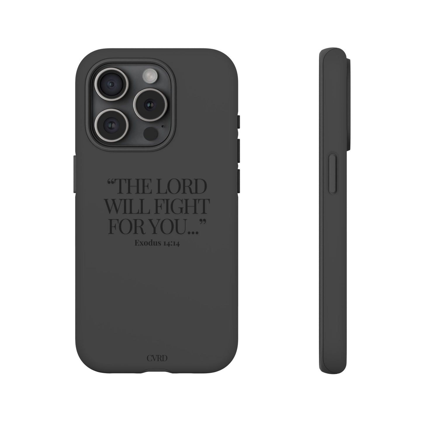 "Silent Strength" - Black Phone Case (Exodus 14:14)