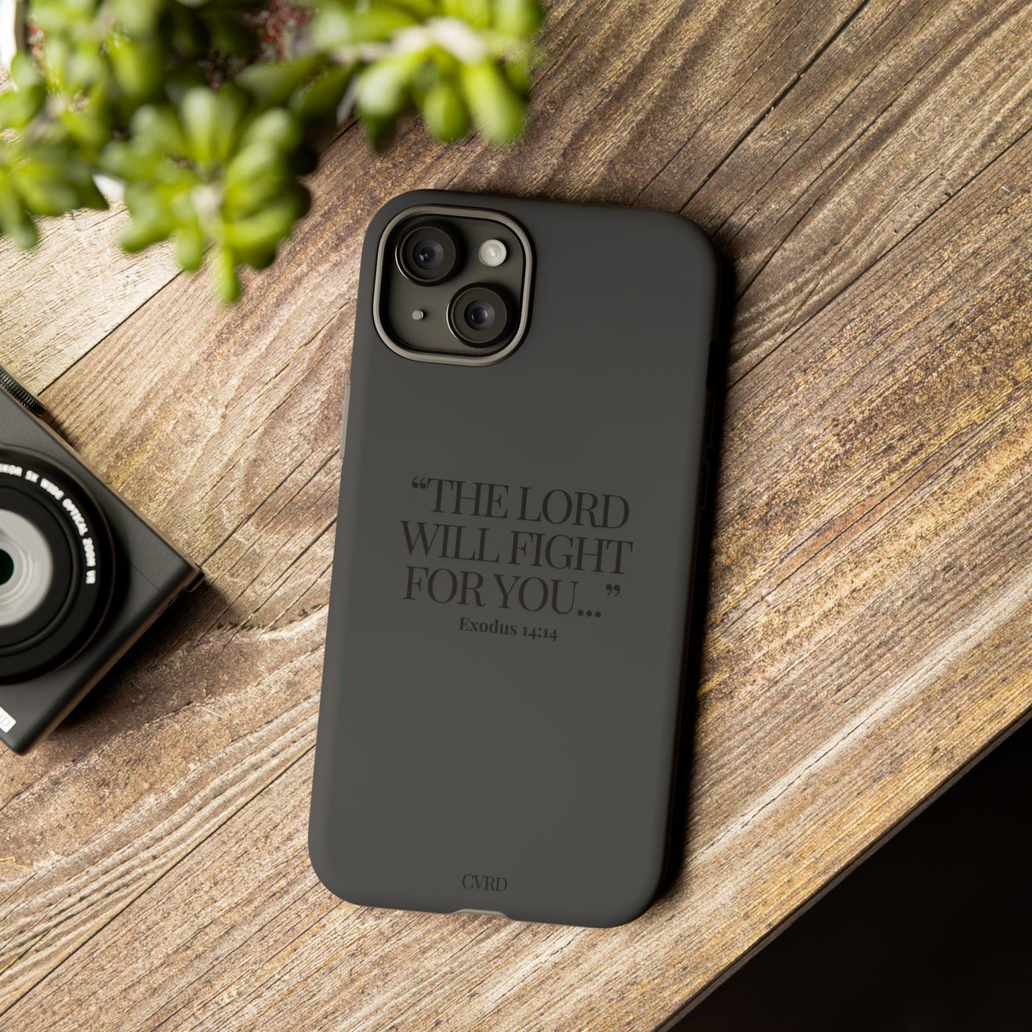 "Silent Strength" - Black Phone Case (Exodus 14:14)