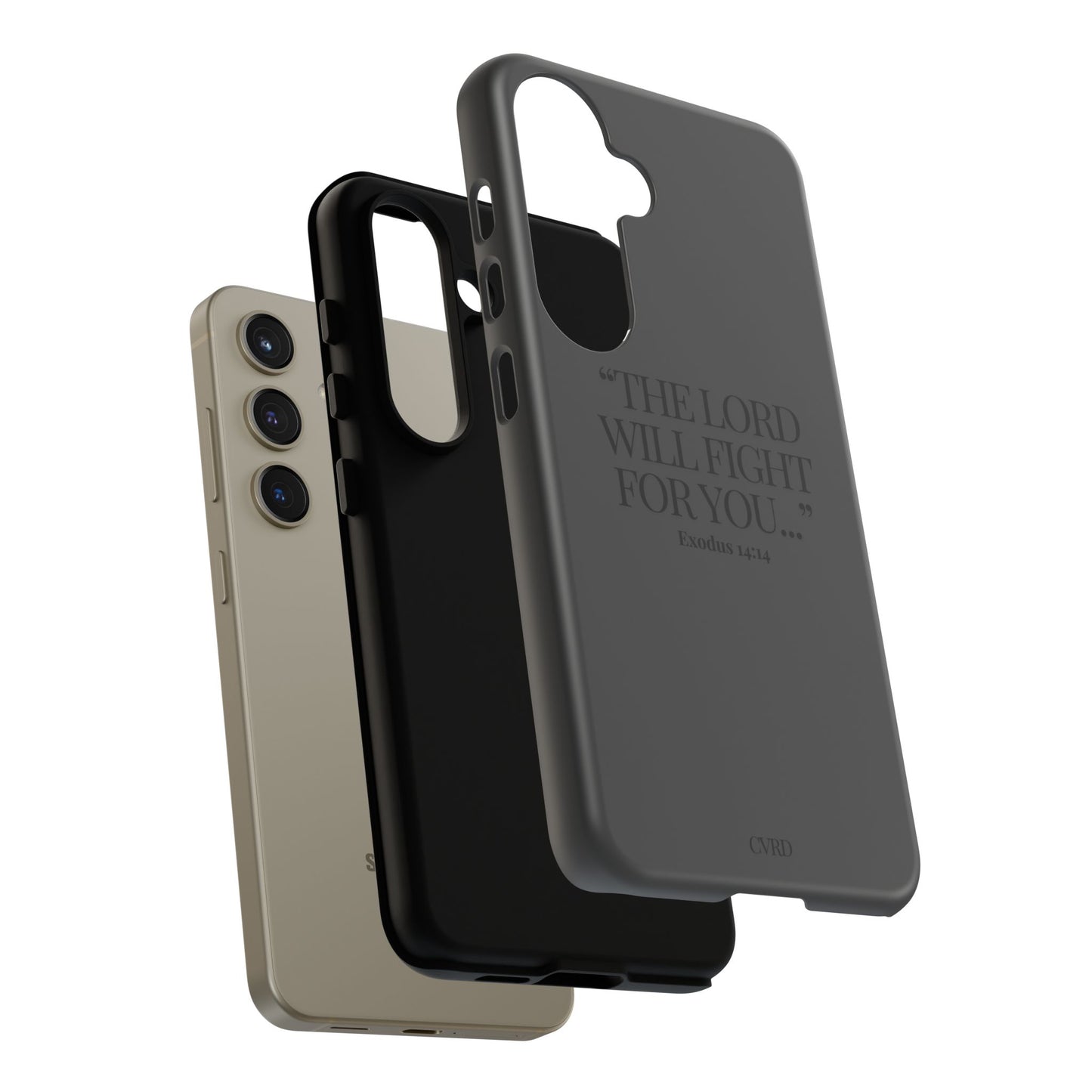 "Silent Strength" - Black Phone Case (Exodus 14:14)