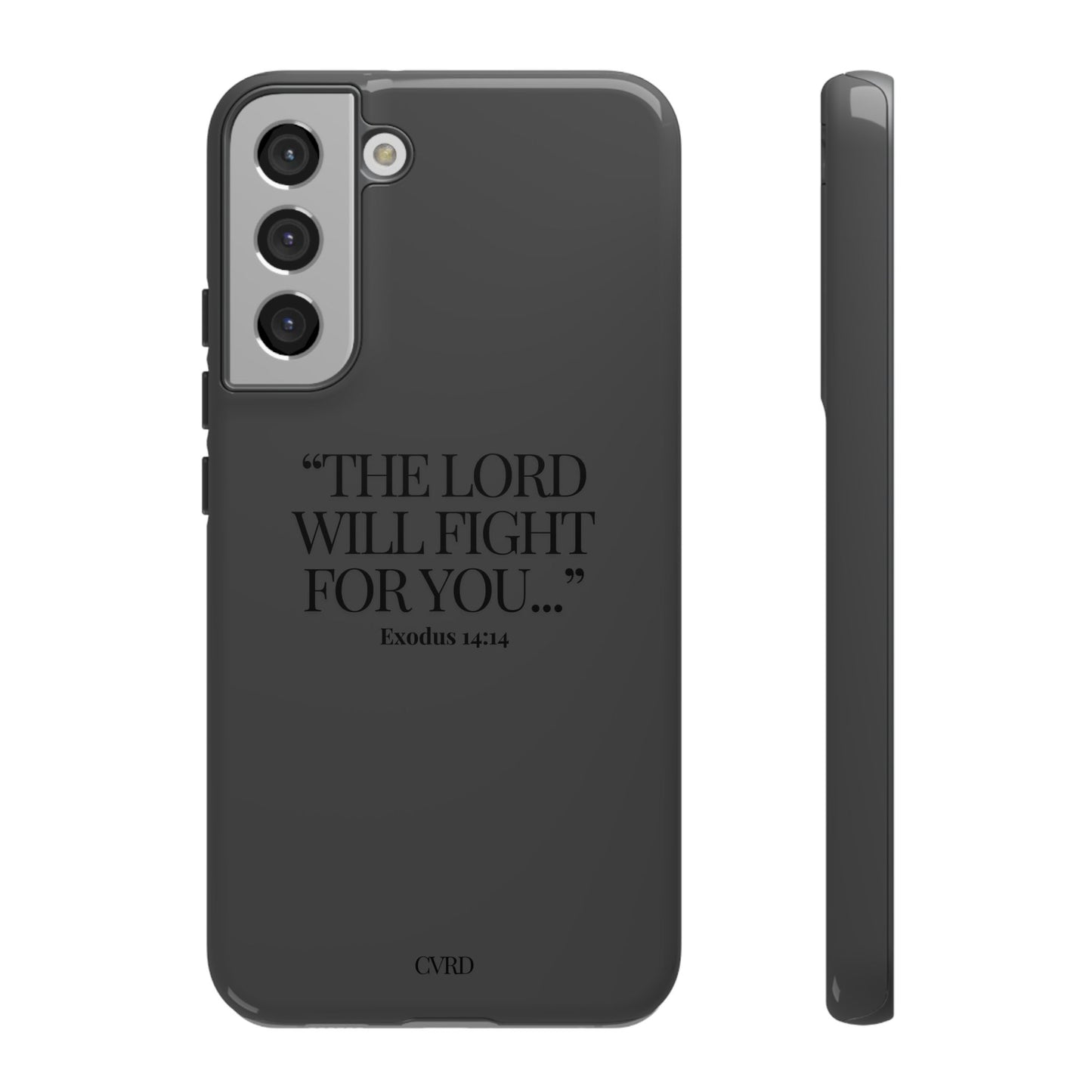 "Silent Strength" - Black Phone Case (Exodus 14:14)