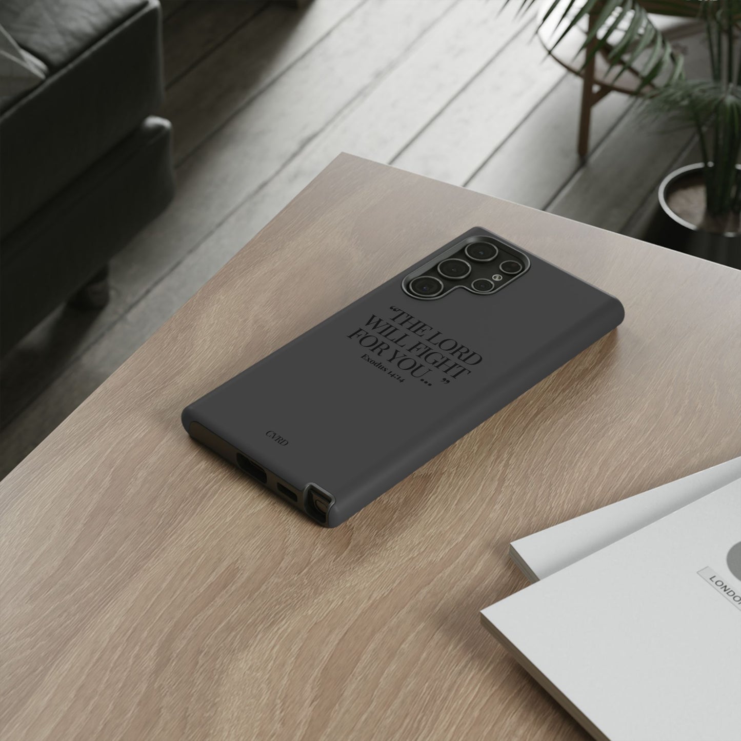 "Silent Strength" - Black Phone Case (Exodus 14:14)