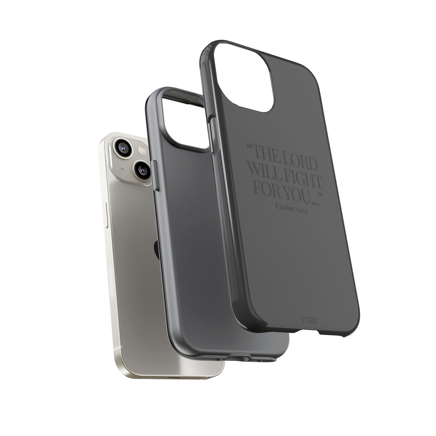 "Silent Strength" - Black Phone Case (Exodus 14:14)