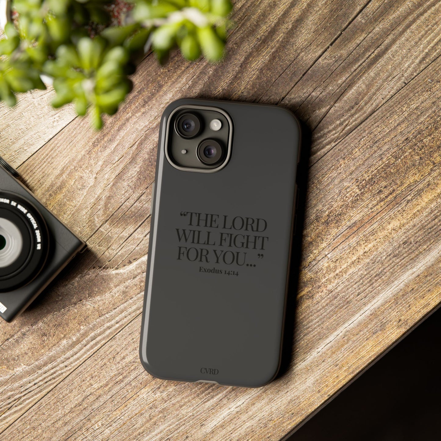 "Silent Strength" - Black Phone Case (Exodus 14:14)