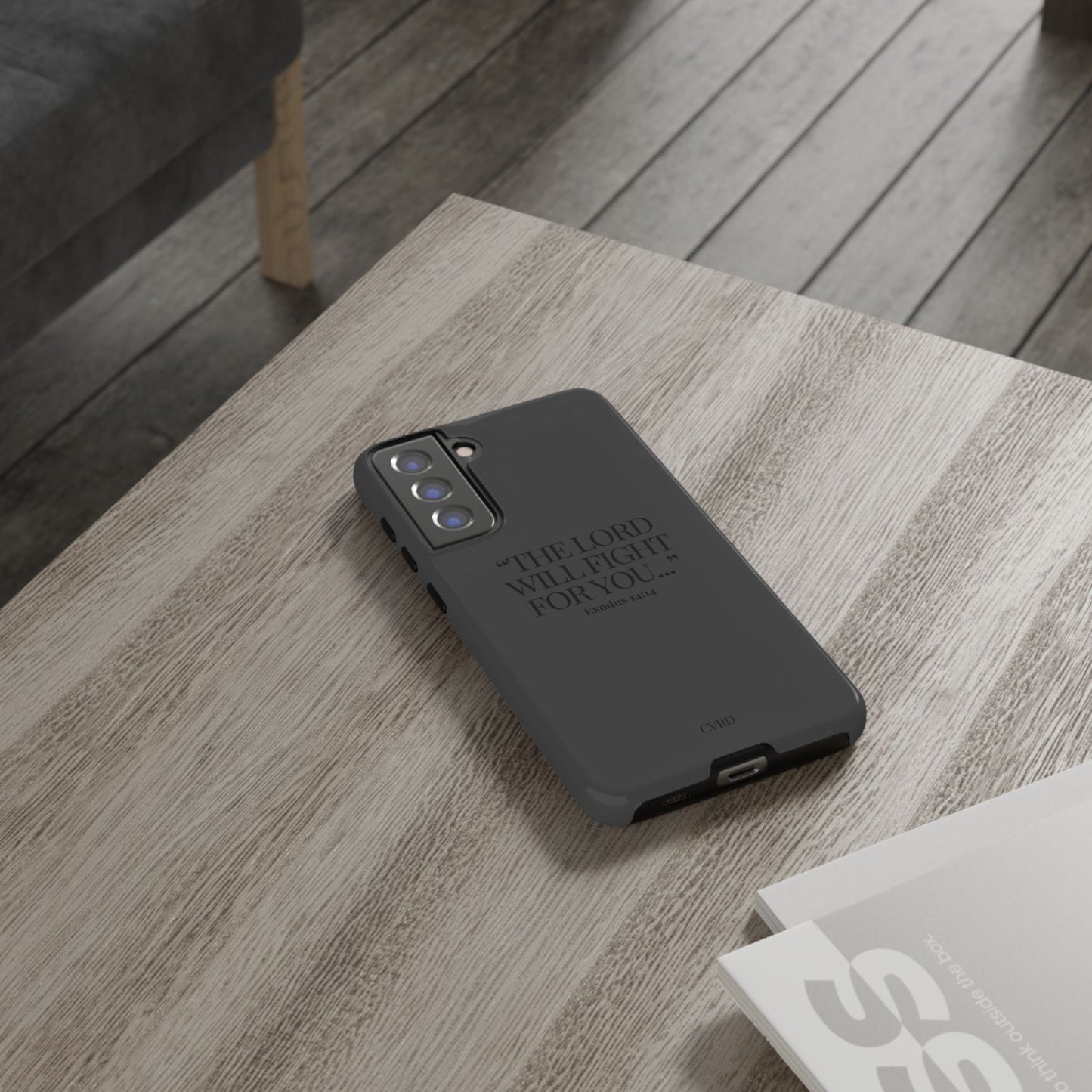 "Silent Strength" - Black Phone Case (Exodus 14:14)