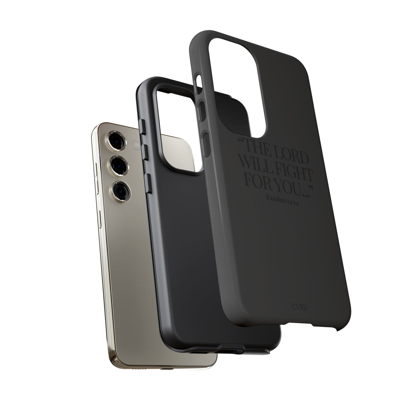 "Silent Strength" - Black Phone Case (Exodus 14:14)