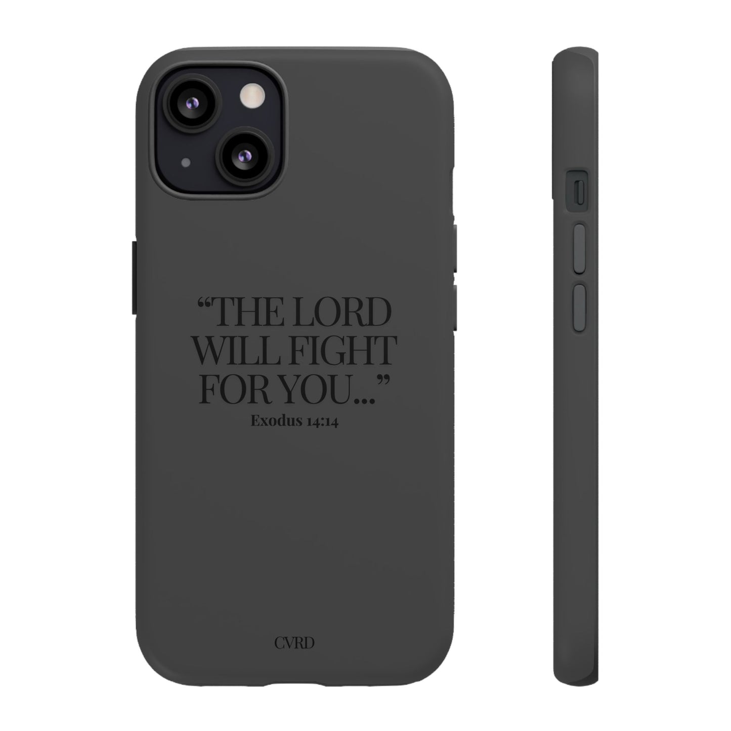 "Silent Strength" - Black Phone Case (Exodus 14:14)