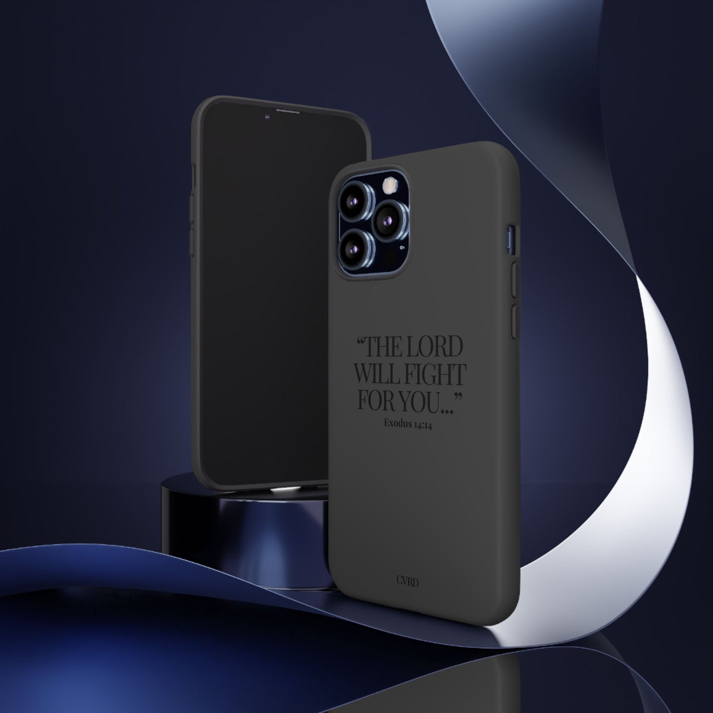 "Silent Strength" - Black Phone Case (Exodus 14:14)
