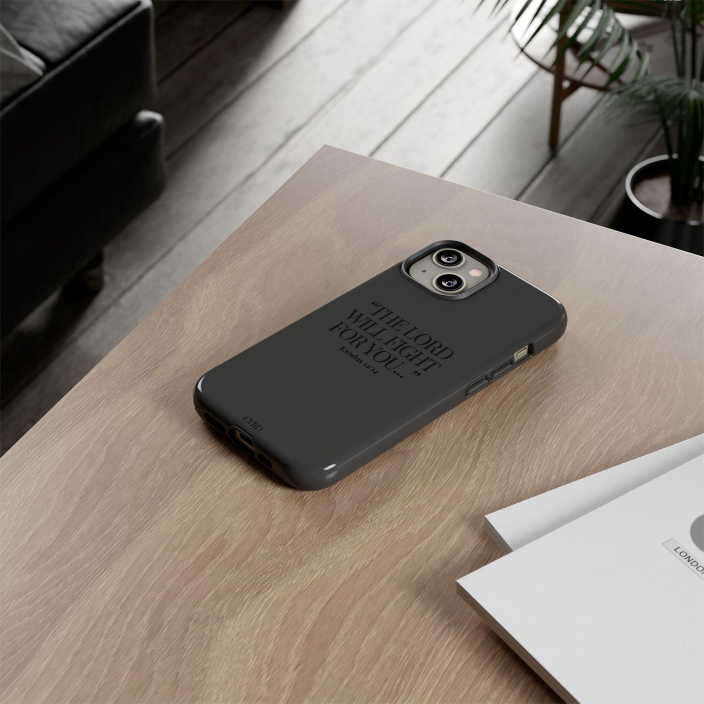 "Silent Strength" - Black Phone Case (Exodus 14:14)