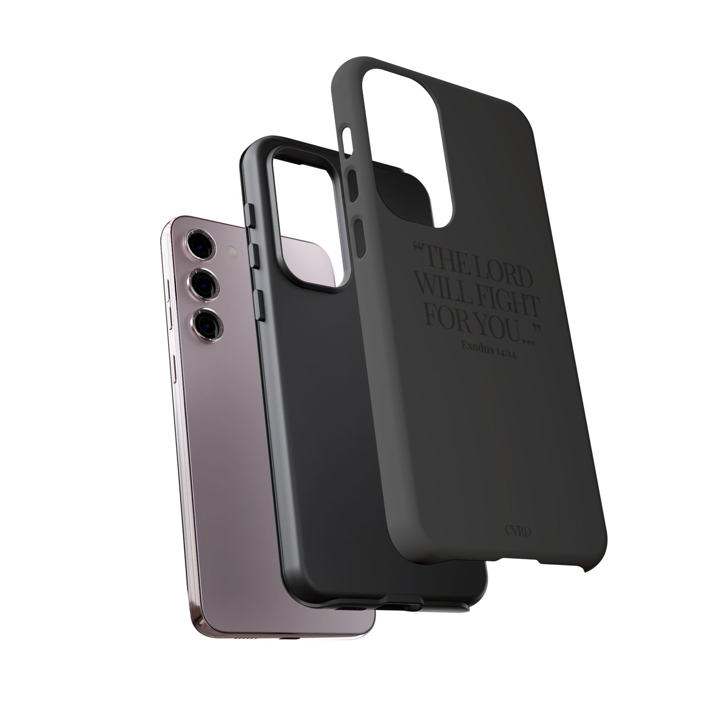 "Silent Strength" - Black Phone Case (Exodus 14:14)