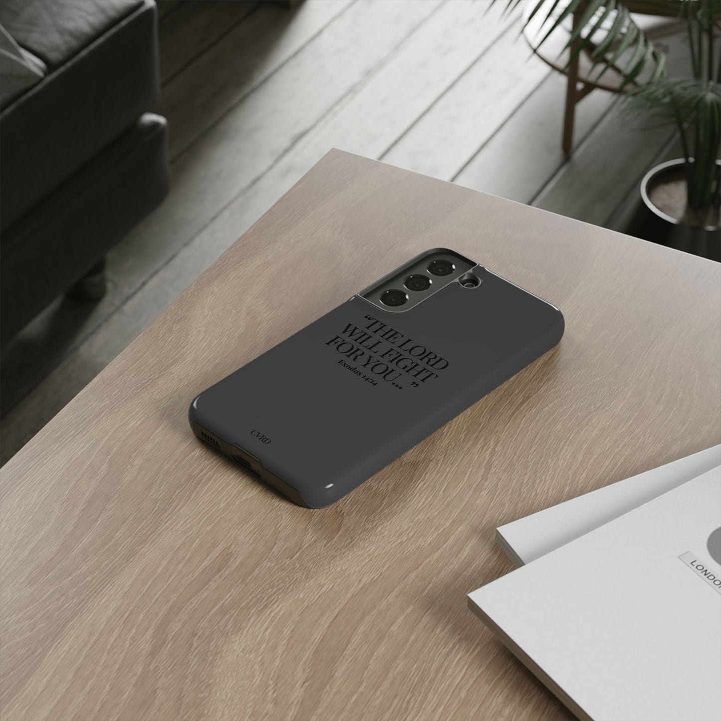 "Silent Strength" - Black Phone Case (Exodus 14:14)