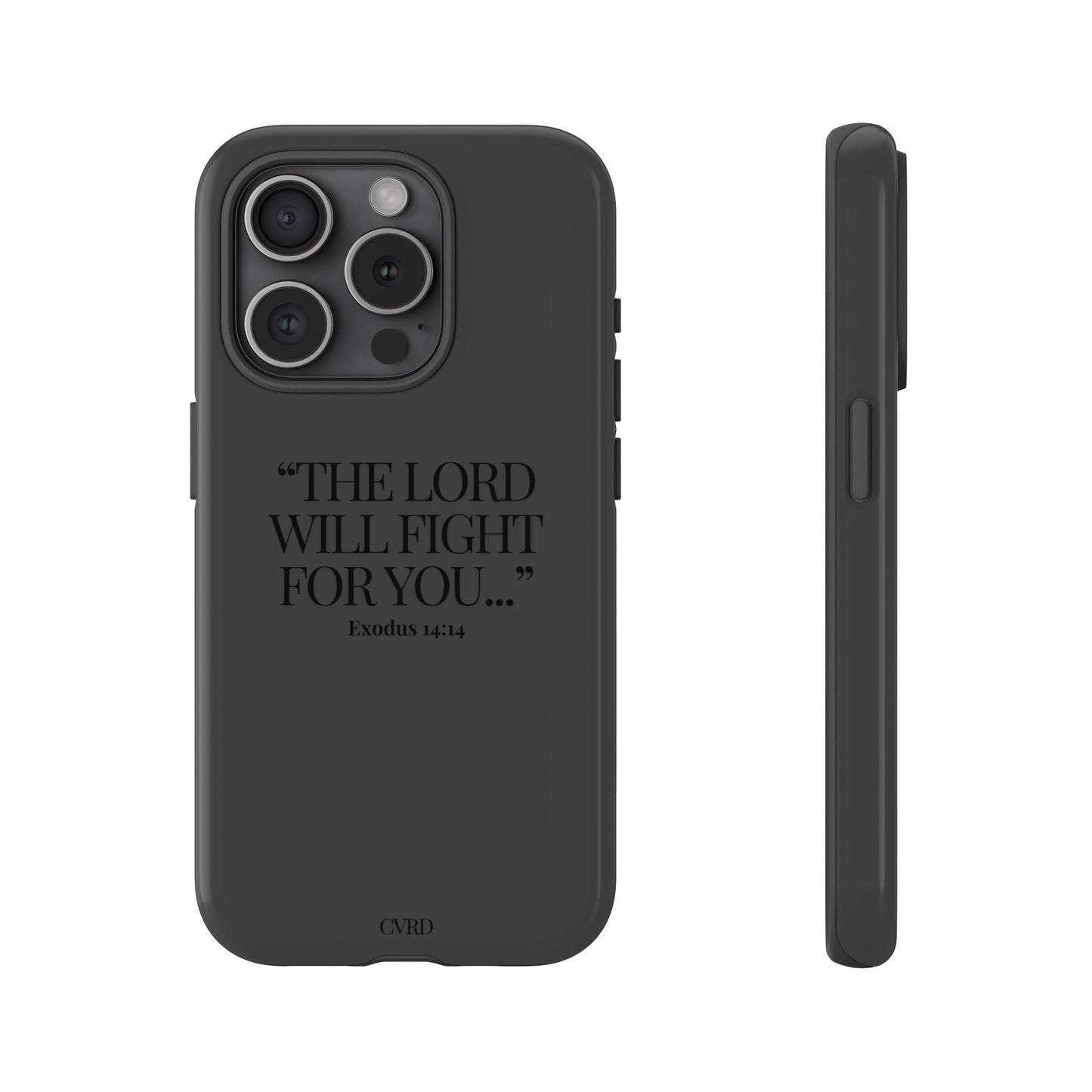 "Silent Strength" - Black Phone Case (Exodus 14:14)