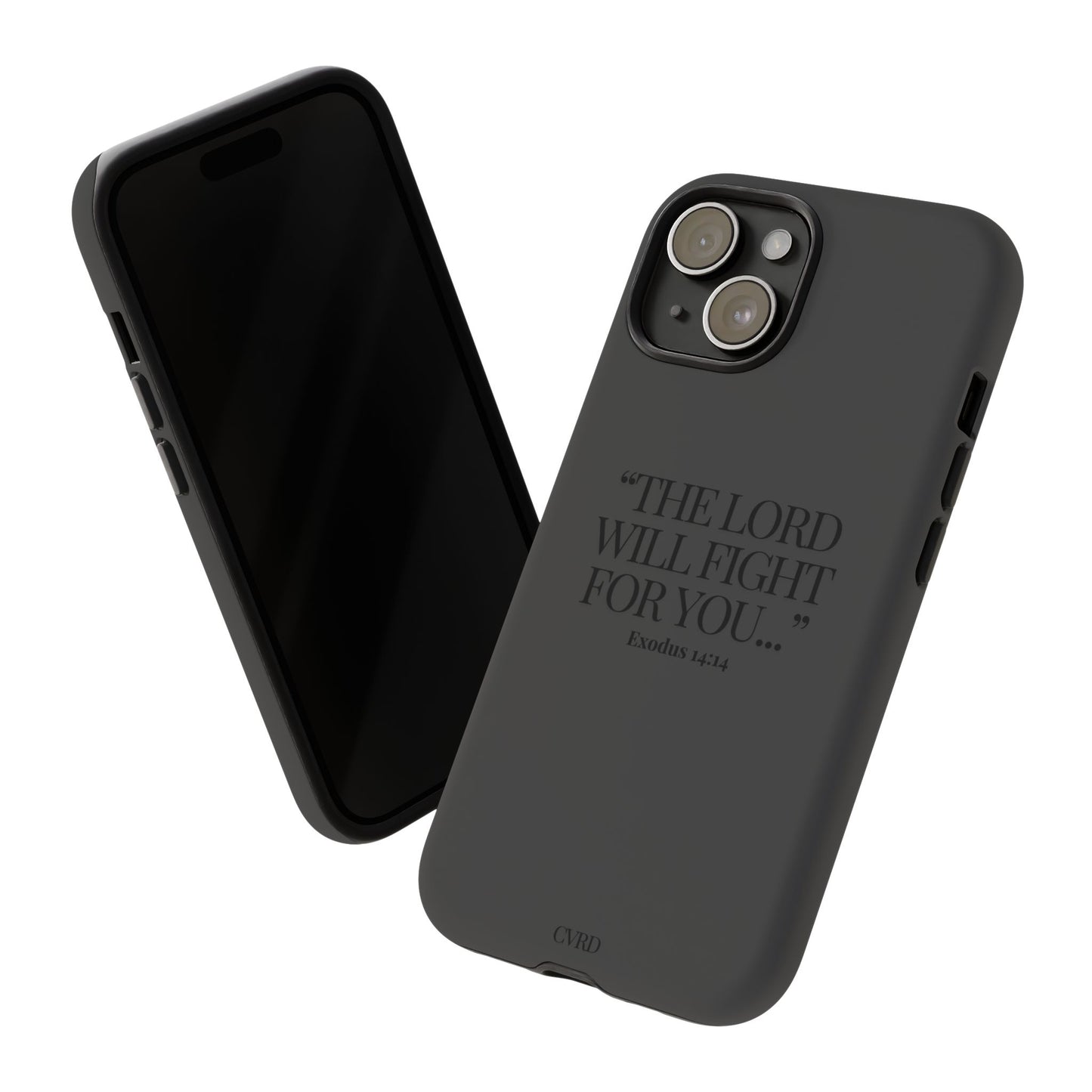 "Silent Strength" - Black Phone Case (Exodus 14:14)