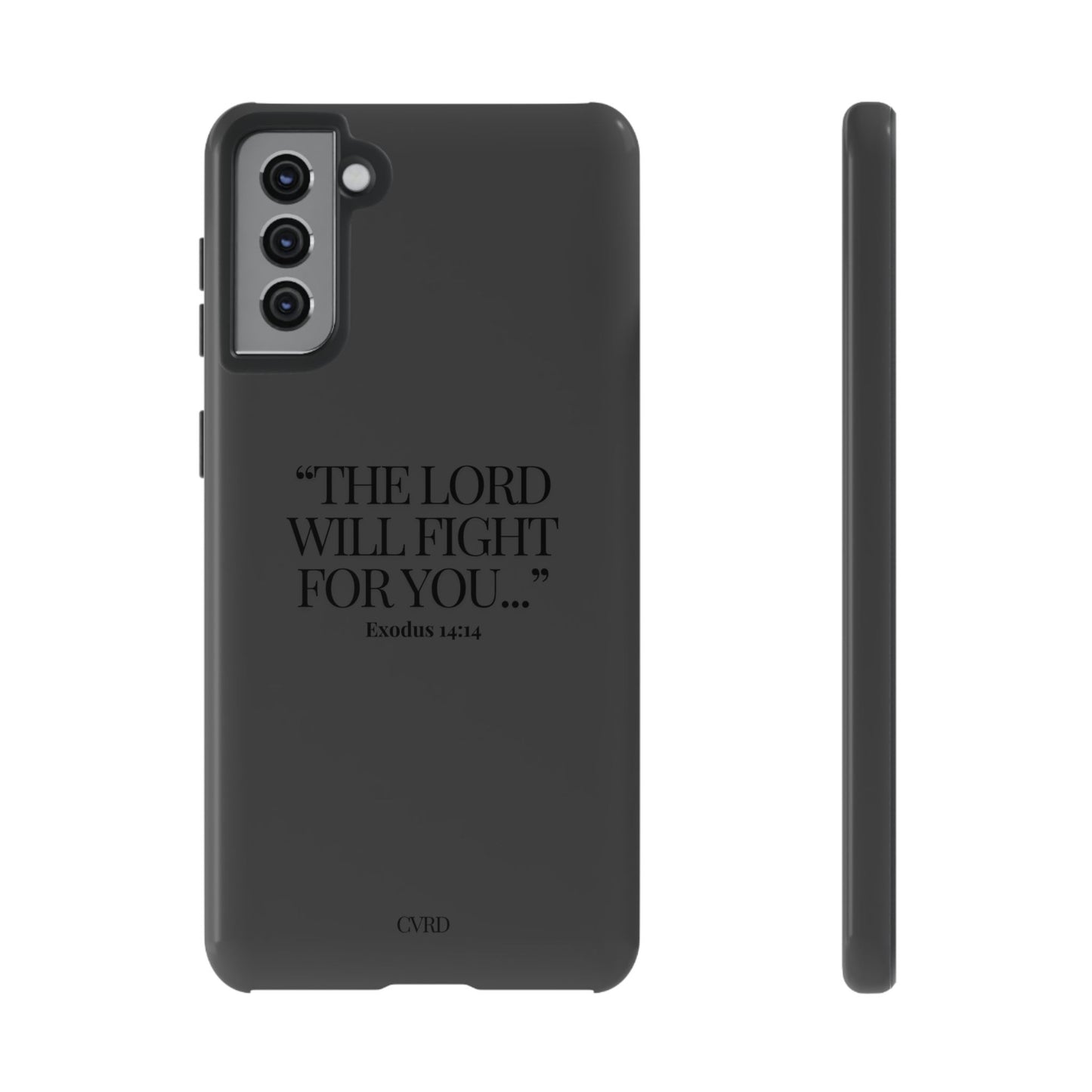 "Silent Strength" - Black Phone Case (Exodus 14:14)