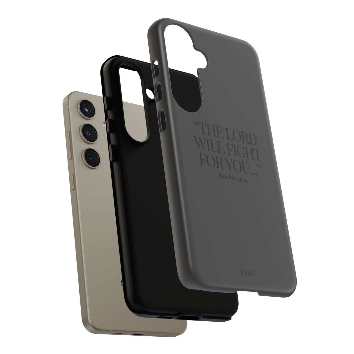 "Silent Strength" - Black Phone Case (Exodus 14:14)