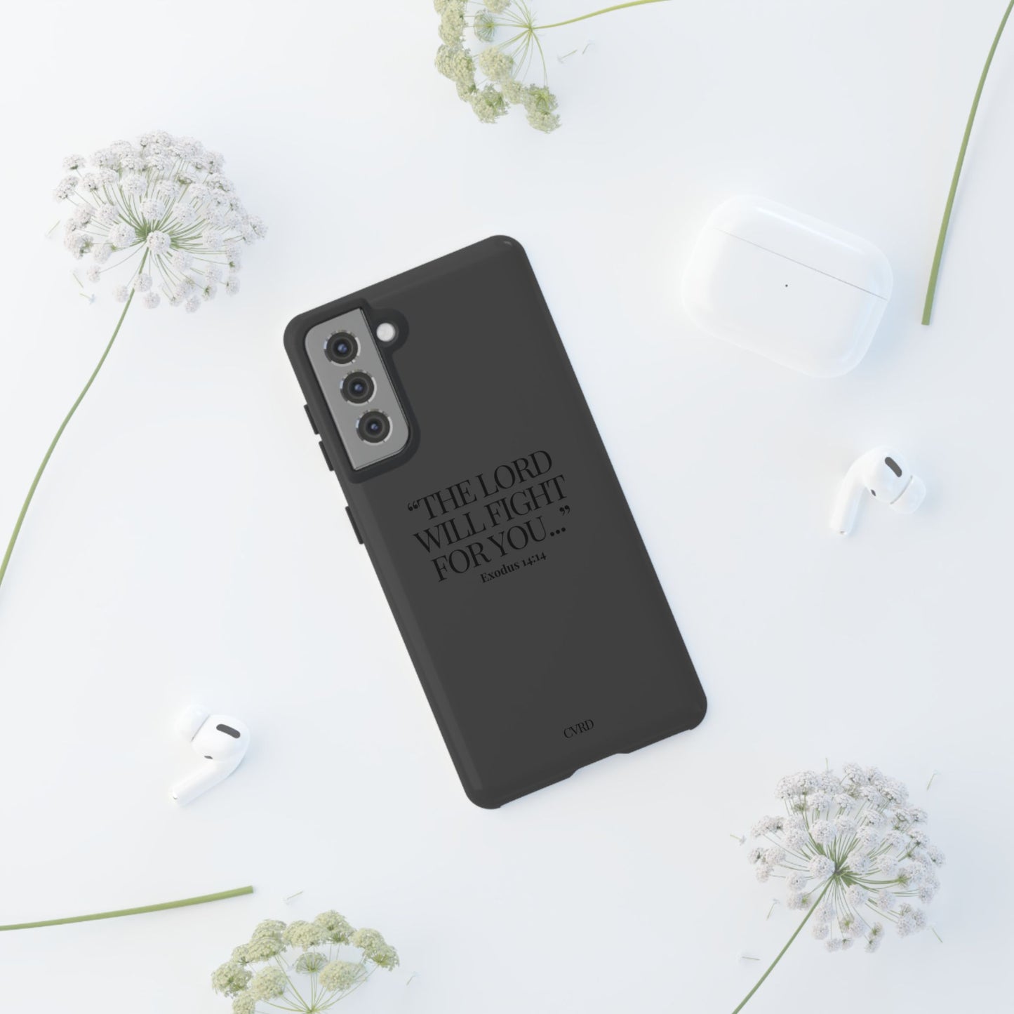"Silent Strength" - Black Phone Case (Exodus 14:14)