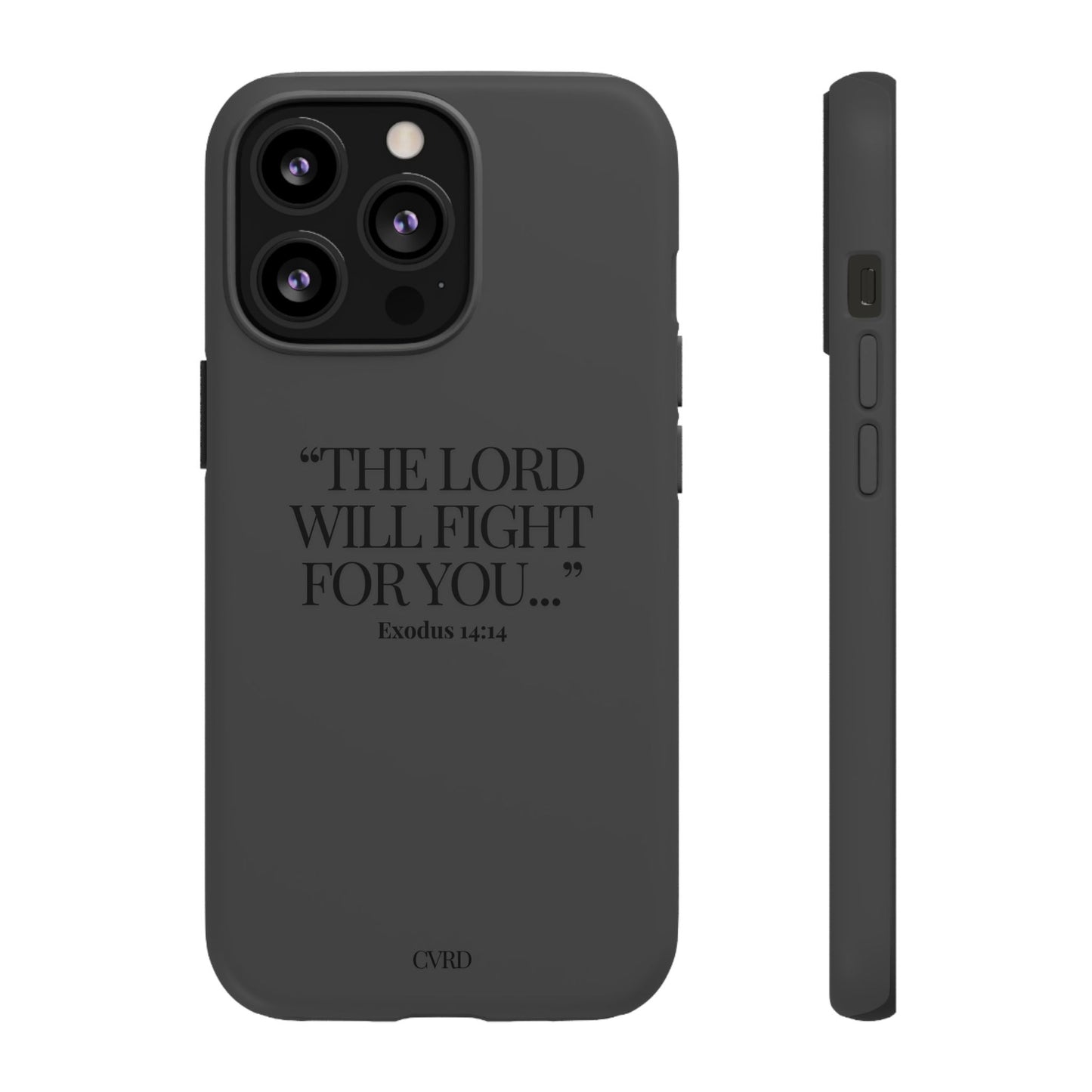 "Silent Strength" - Black Phone Case (Exodus 14:14)