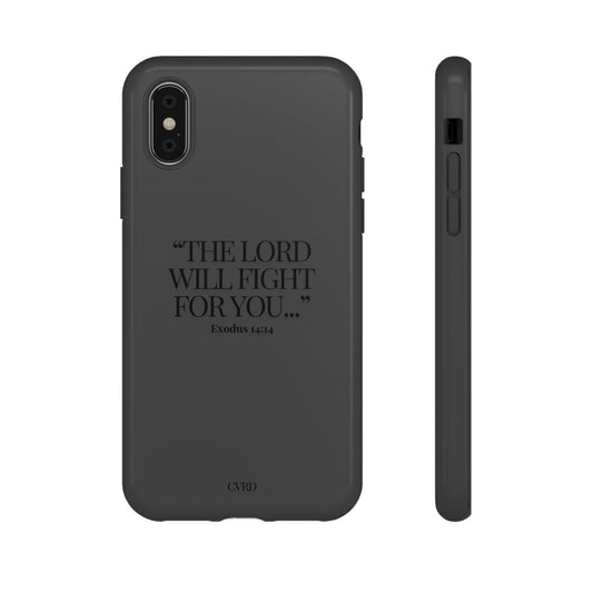 "Silent Strength" - Black Phone Case (Exodus 14:14)