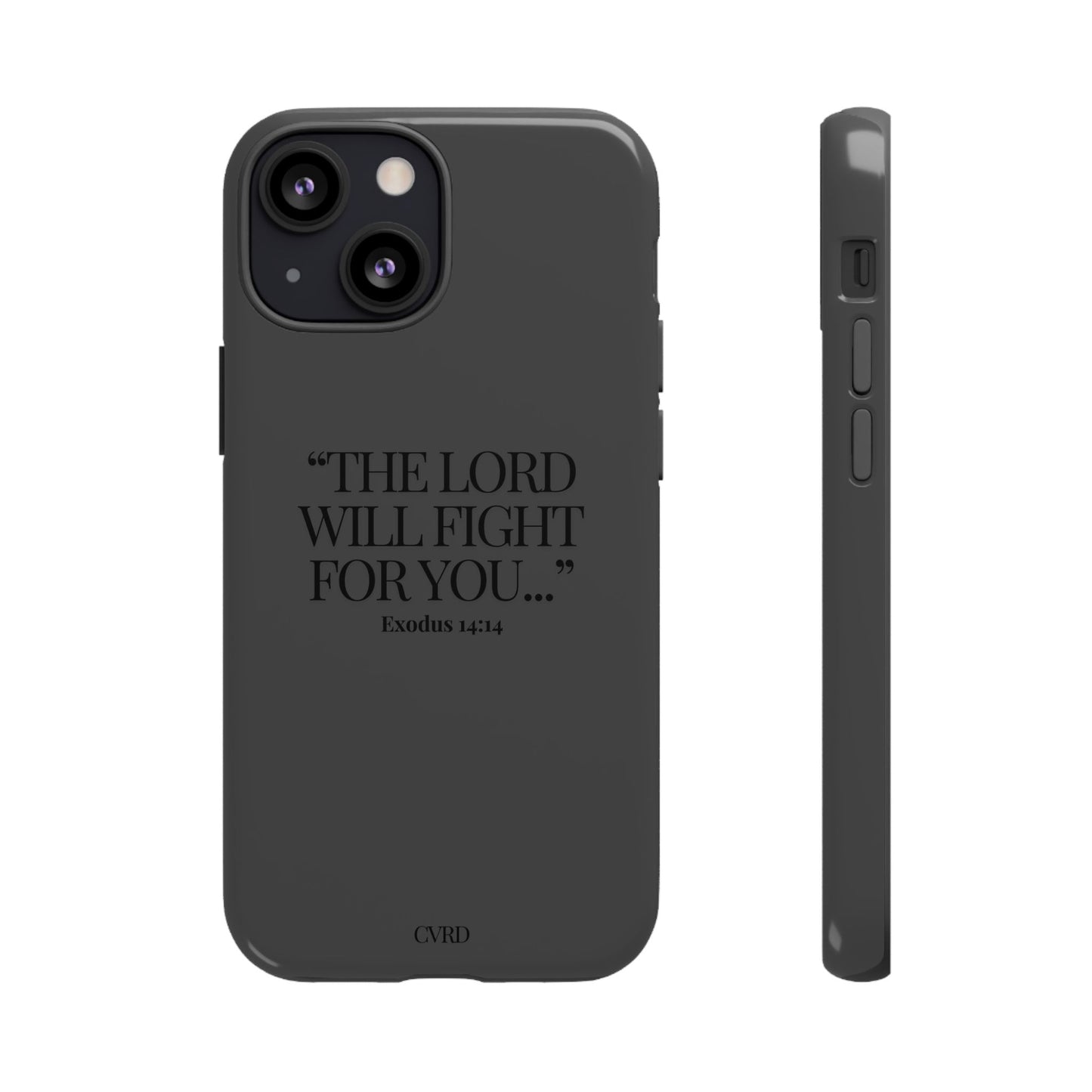 "Silent Strength" - Black Phone Case (Exodus 14:14)
