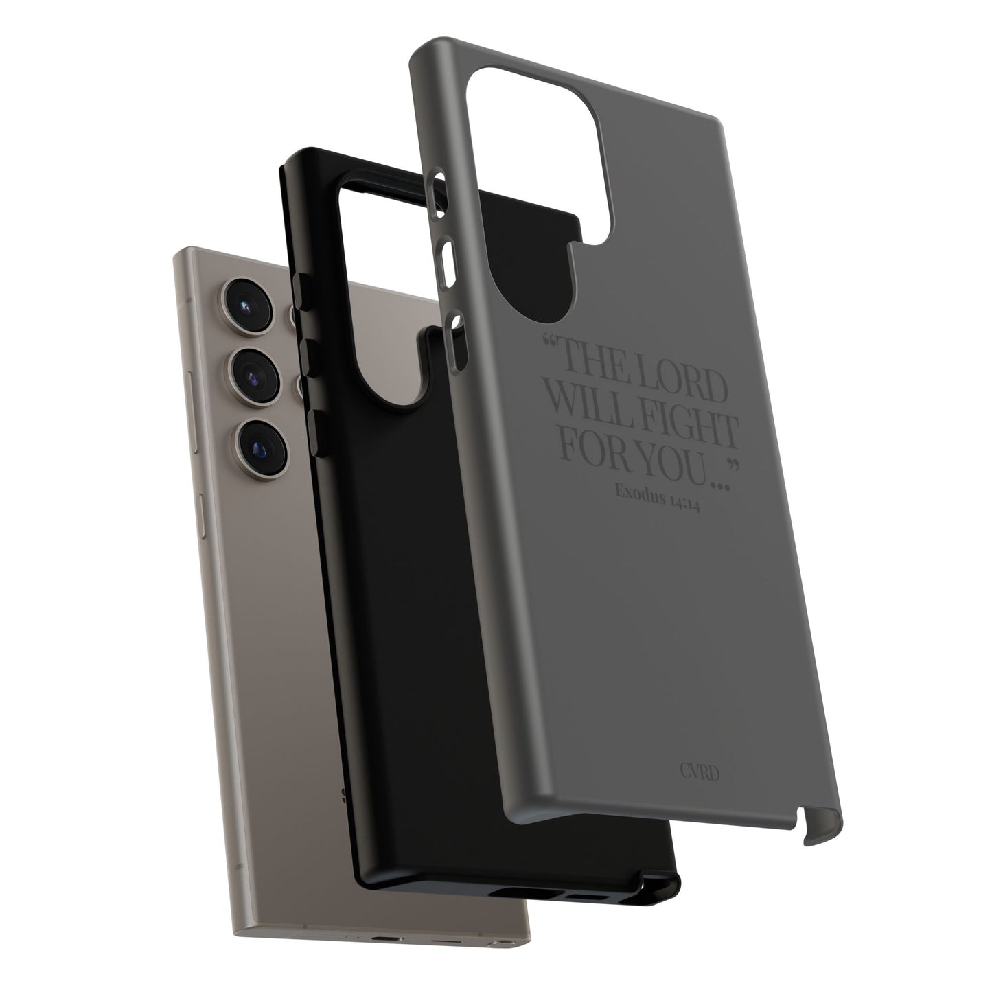 "Silent Strength" - Black Phone Case (Exodus 14:14)
