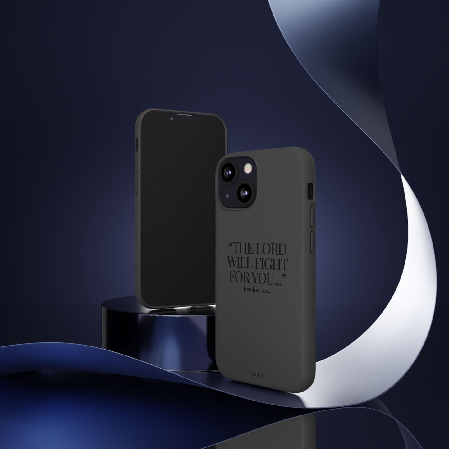 "Silent Strength" - Black Phone Case (Exodus 14:14)