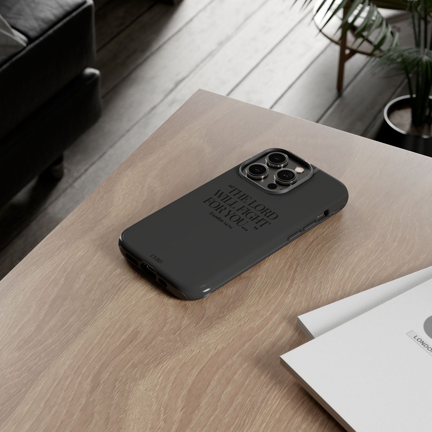 "Silent Strength" - Black Phone Case (Exodus 14:14)