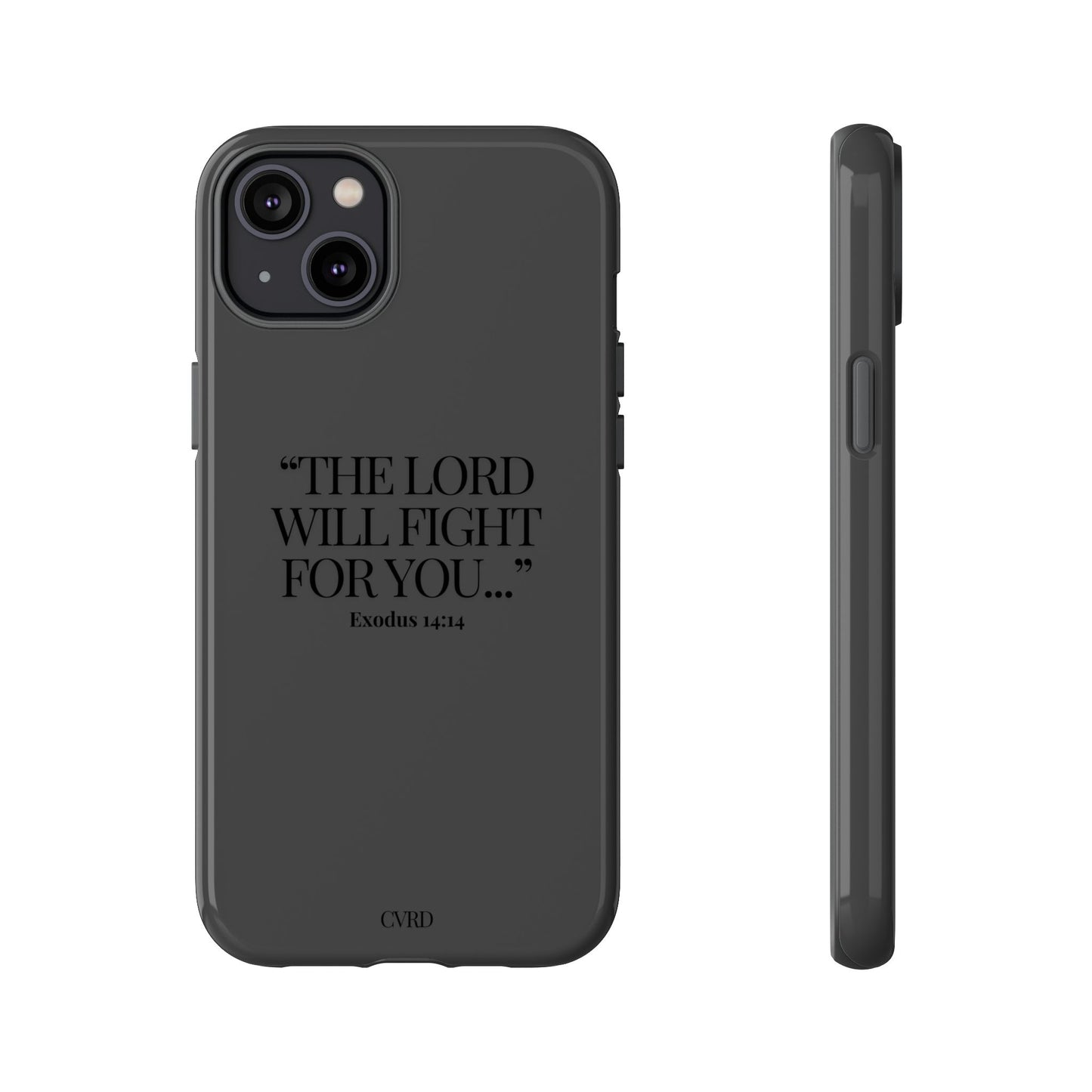 "Silent Strength" - Black Phone Case (Exodus 14:14)