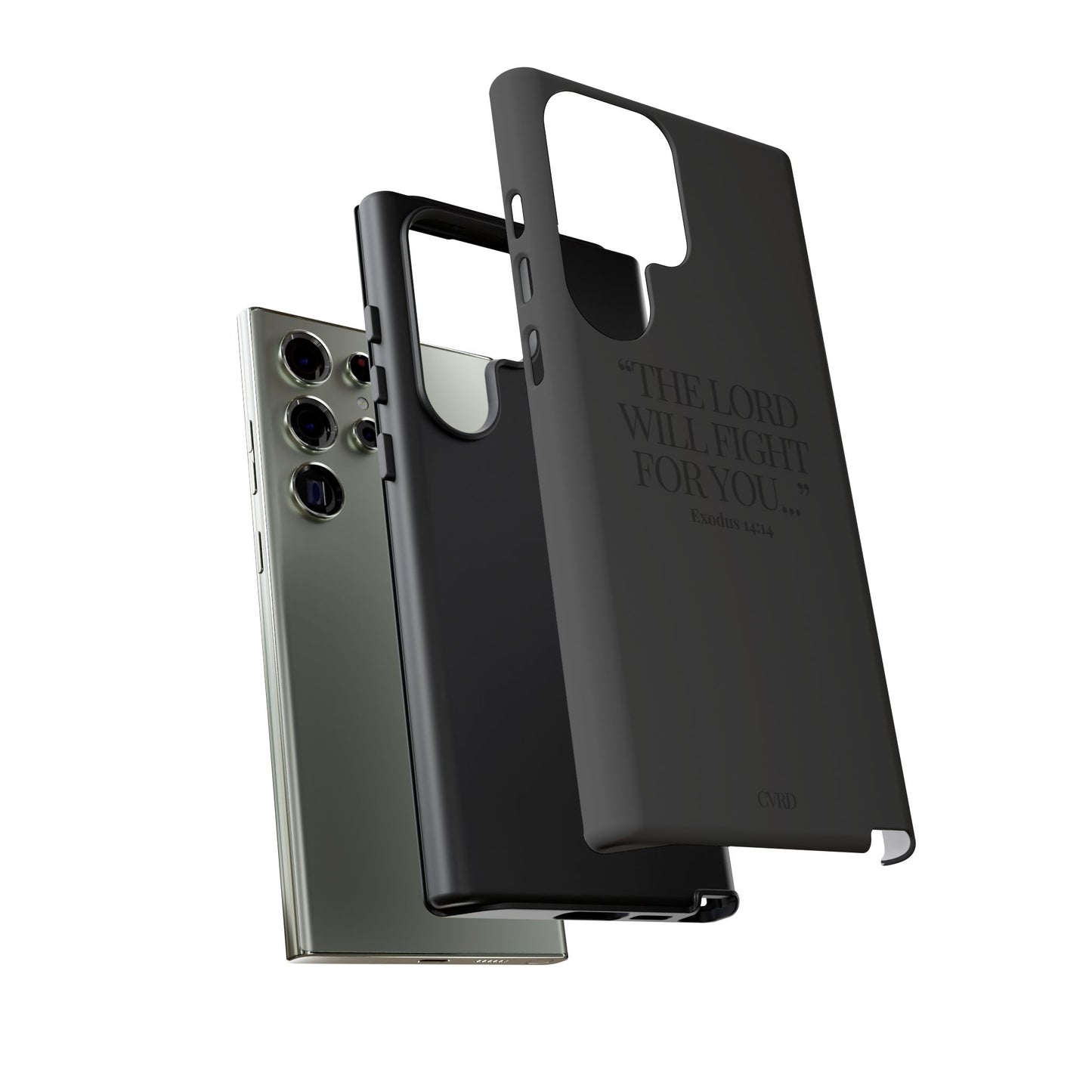 "Silent Strength" - Black Phone Case (Exodus 14:14)