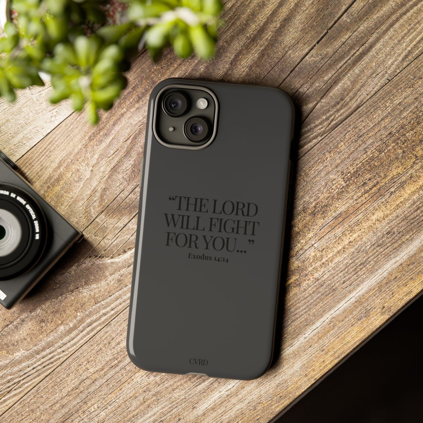 "Silent Strength" - Black Phone Case (Exodus 14:14)