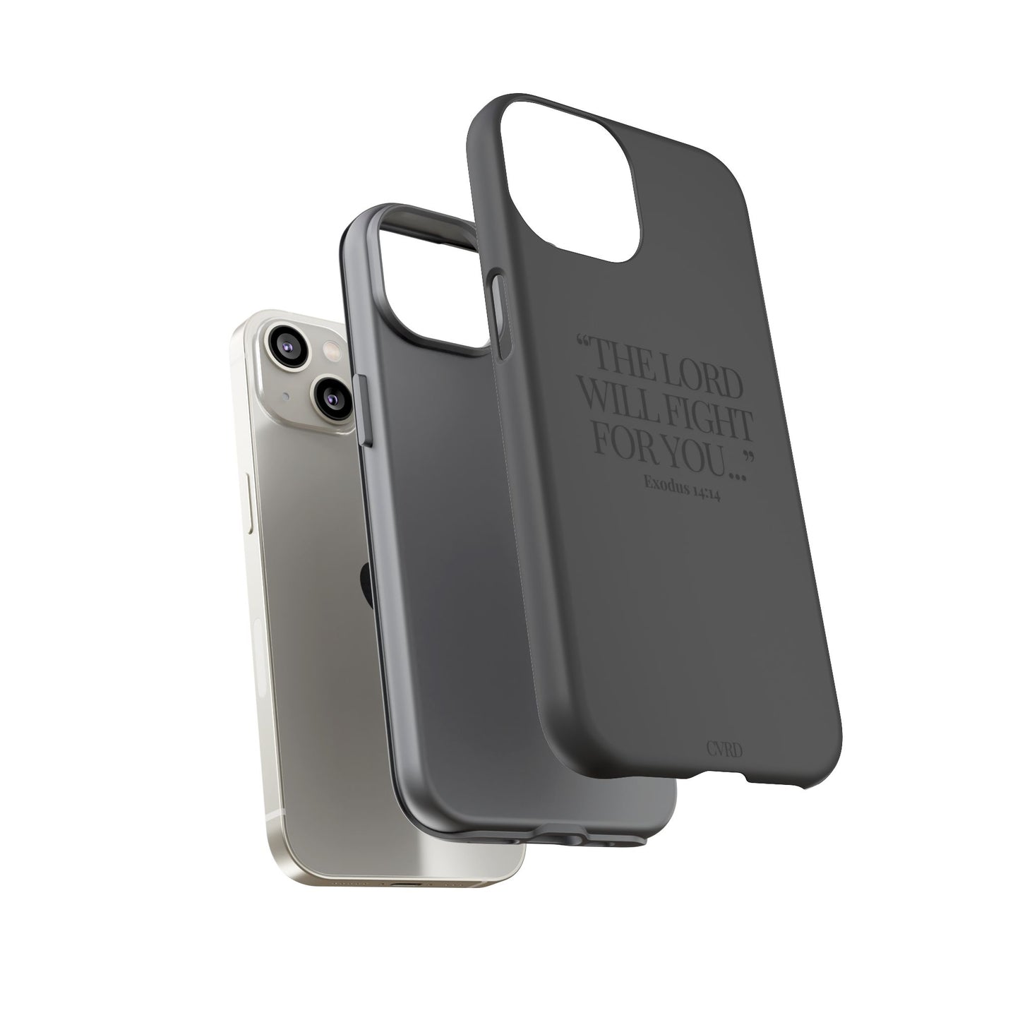 "Silent Strength" - Black Phone Case (Exodus 14:14)