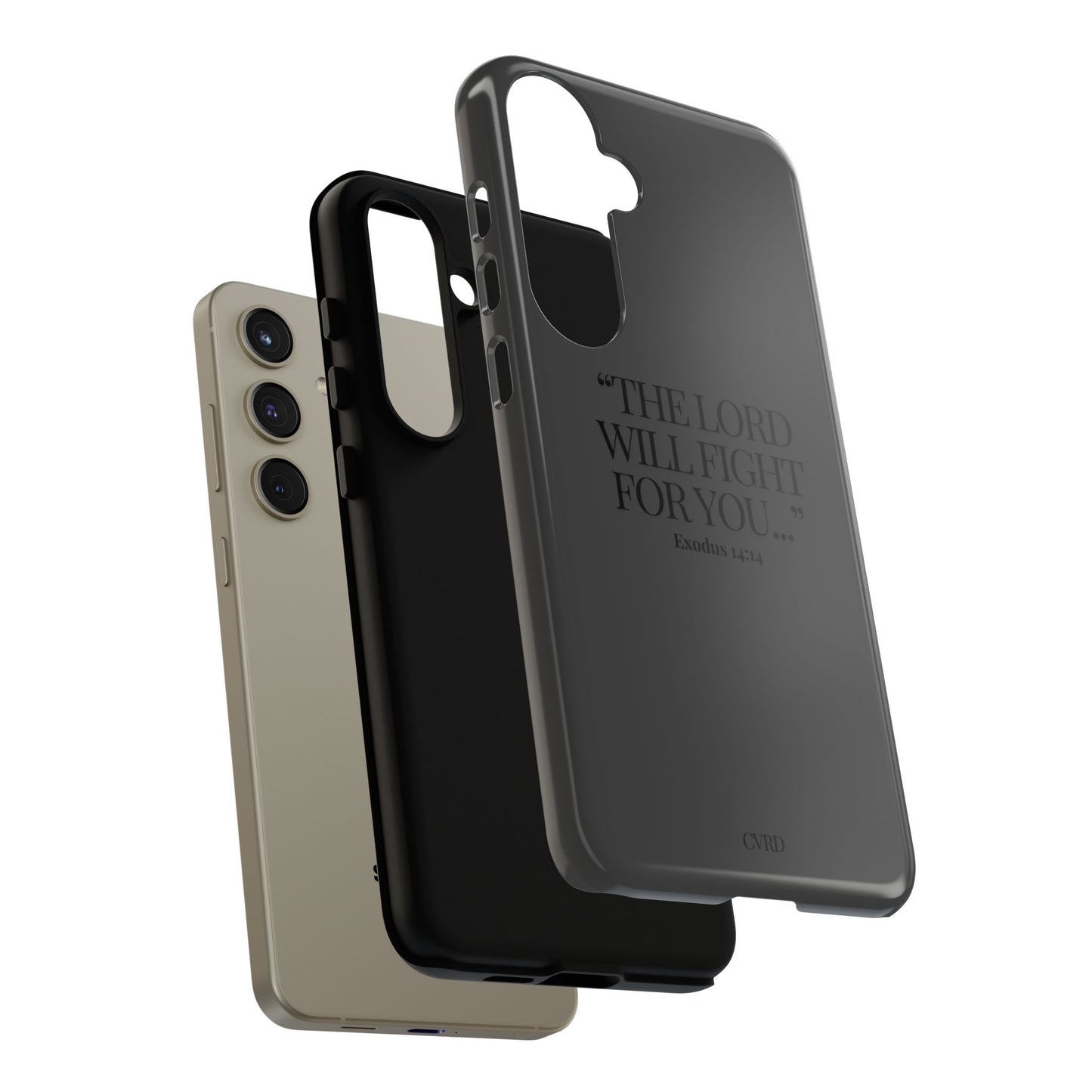 "Silent Strength" - Black Phone Case (Exodus 14:14)