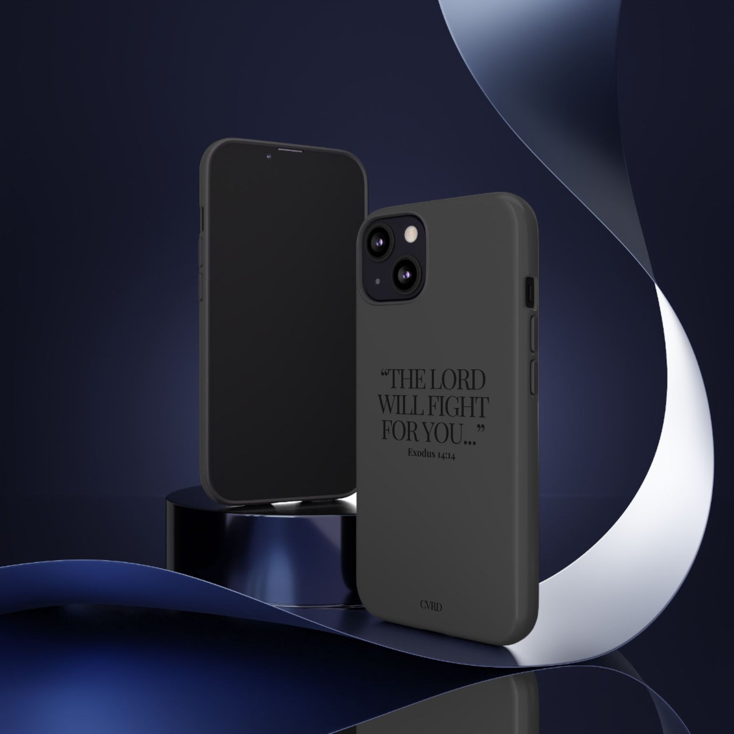 "Silent Strength" - Black Phone Case (Exodus 14:14)