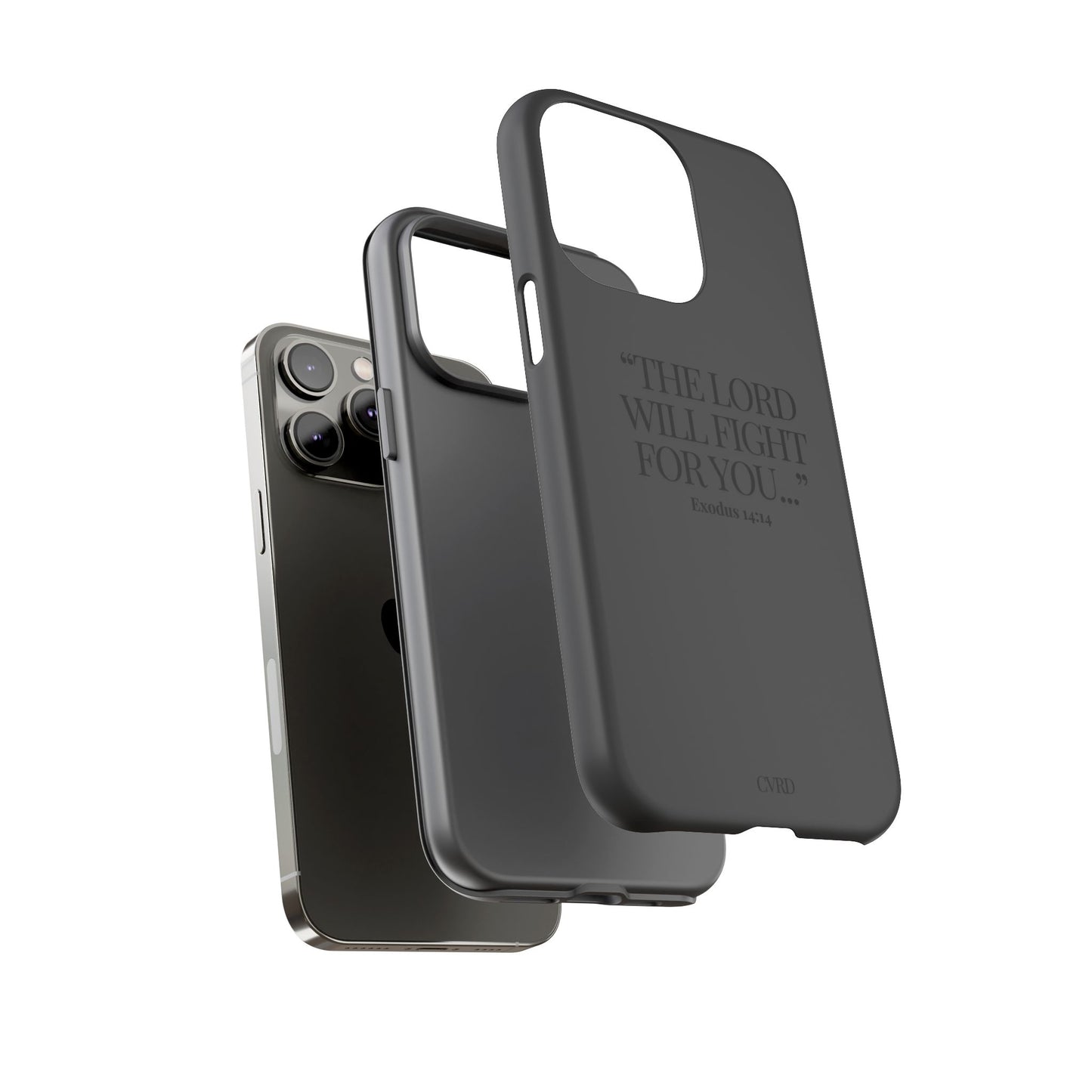"Silent Strength" - Black Phone Case (Exodus 14:14)